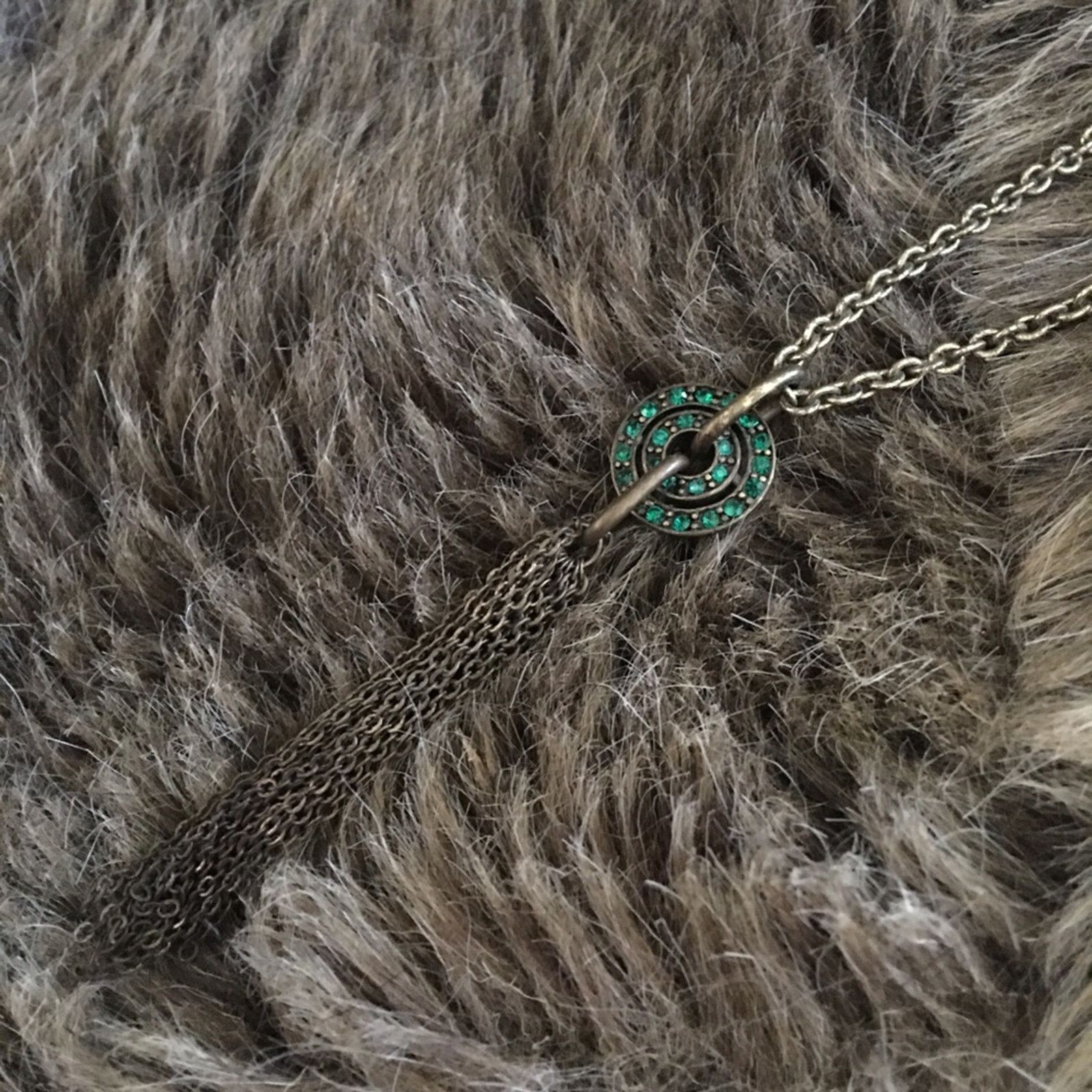 Vintage Vintage green rhinestone chain tassel necklace Size ONE SIZE - 7 Thumbnail