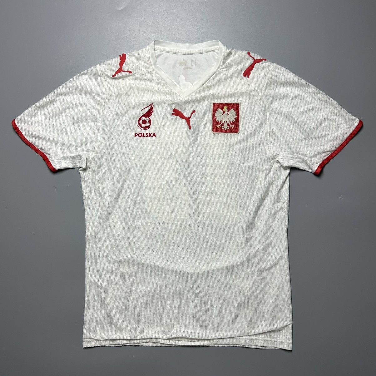 Puma POLAND PUMA 2008 EURO FOOTBALL HOME JERSEY #13 LEWANDOWSKI Size US S / EU 44-46 / 1 - 2 Thumbnail