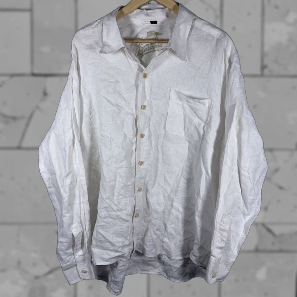 Tommy Bahama VINTAGE Tommy Bahama Shirt 100% Linen Button-Up White Mens XXL Long Sleeve Regular Fit Size US XXL / EU 58 / 5 - 1 Thumbnail