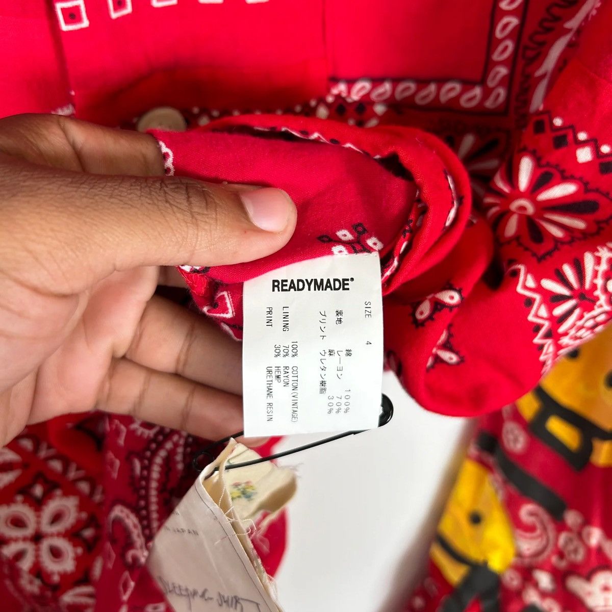 READYMADE Readymade Red Bandana Longsleeve 'Sleeping Shirt' Size US XL / EU 56 / 4 - 4 Thumbnail