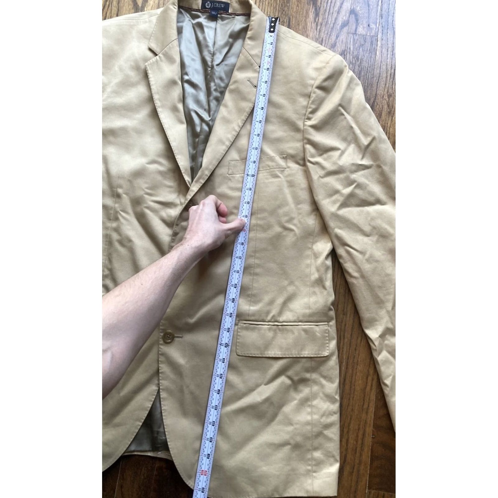 J.Crew J. Crew Blazer Mens 44L Tan 3 Button Notch Lapel Single-Breasted Cotton Beige 2 Piece Classic Jacket Coat Long Size 44R - 6 Thumbnail