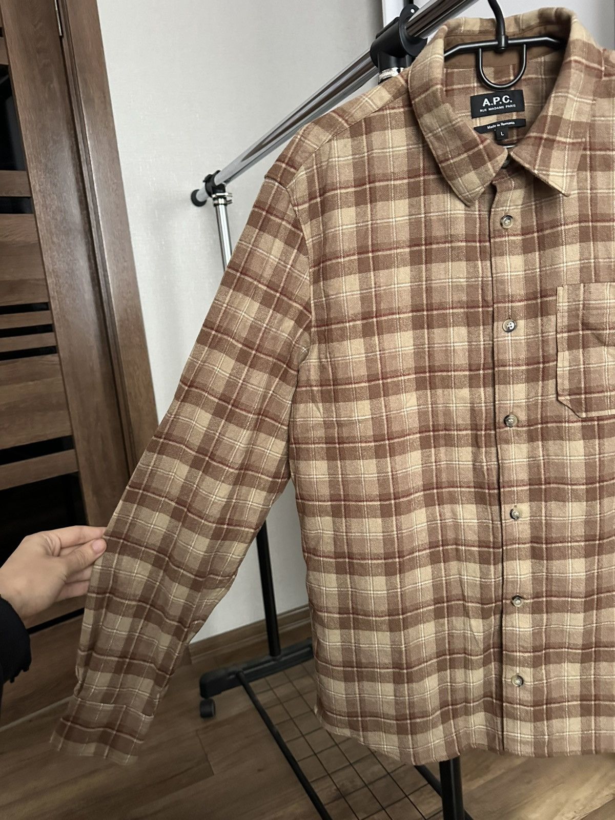 A.P.C. A.P.C. Rue Madame Paris Shirt Button Up Long Sleeve Flannel Size US L / EU 52-54 / 3 - 7 Thumbnail