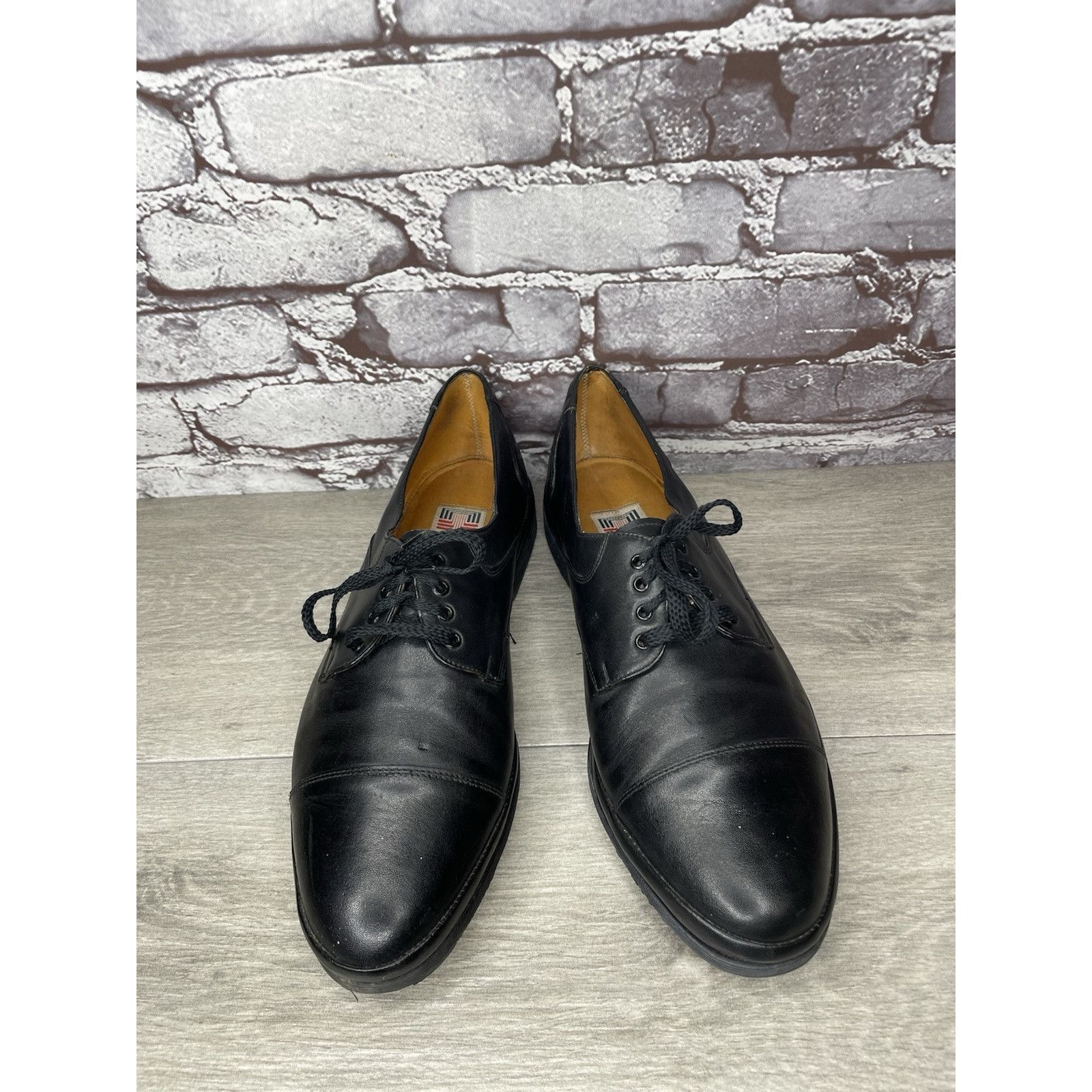 Other Michel Lazardi Black Leather Cap Toe Oxfords Lace Shoes Men Size US 11.5 / EU 44-45 - 18 Thumbnail