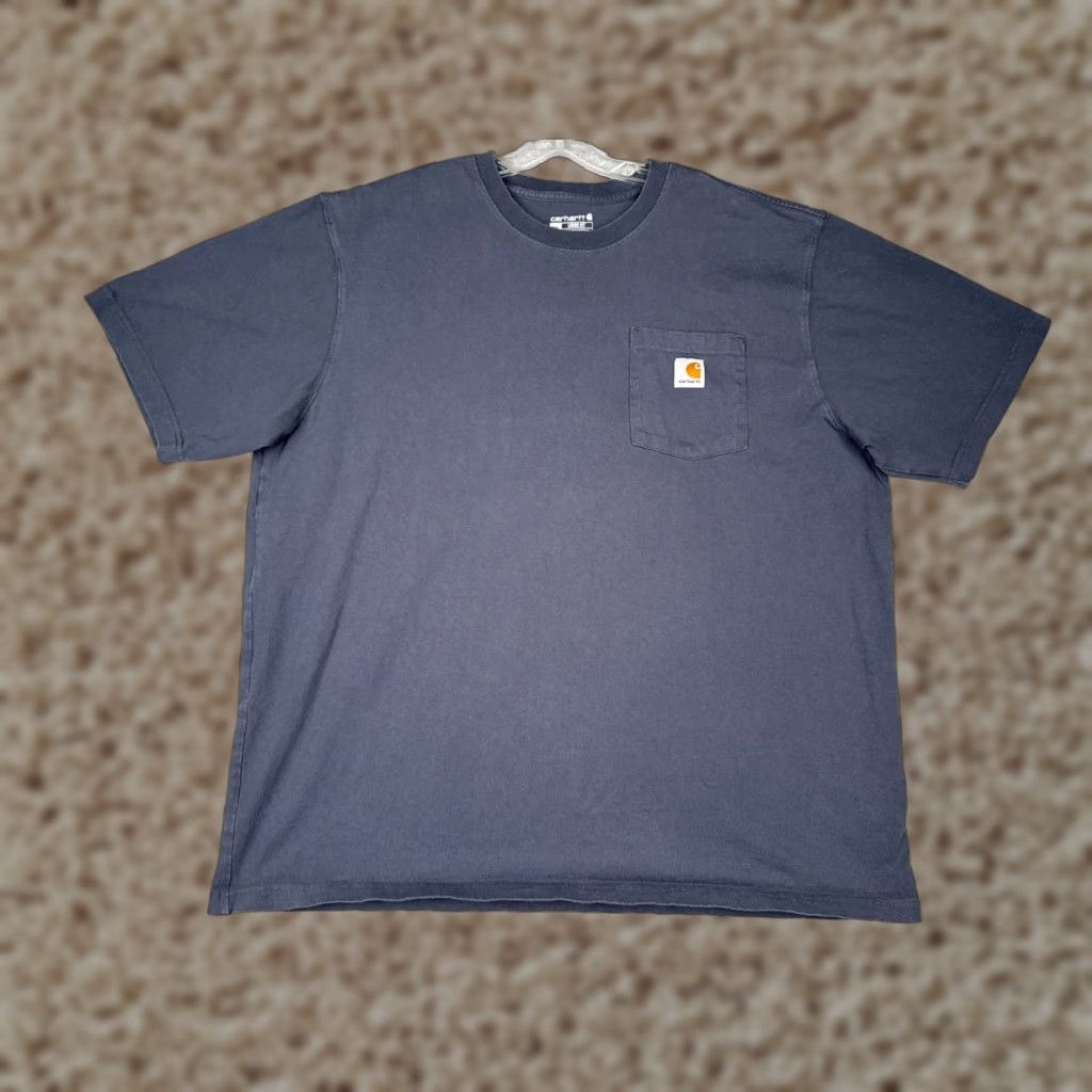 Carhartt Carhartt Shirt Mens 2XL XXL Blue Short Sleeve Crew Pocket Cotton Workwear READ Size US XXL / EU 58 / 5 - 1 Thumbnail