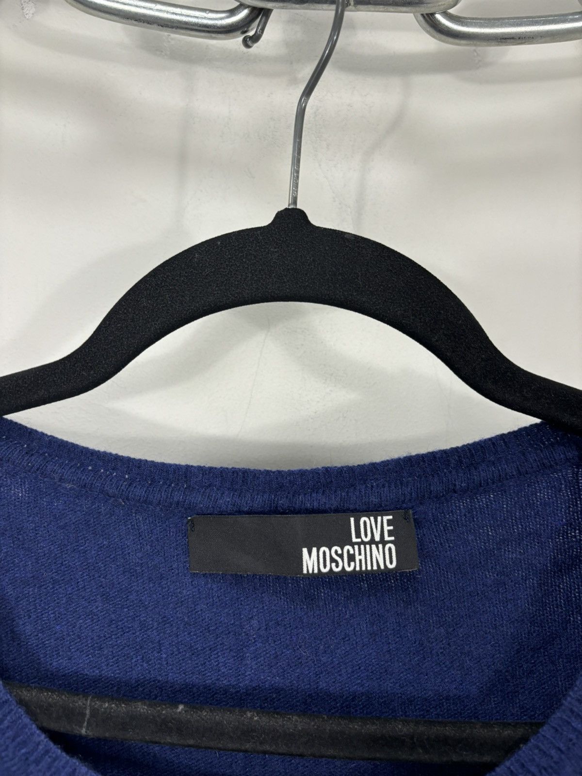 Love Moschino Love Moschino Women’s Heart Logo Blue Wool Cashmere Sweater Size M / US 6-8 / IT 42-44 - 6 Thumbnail