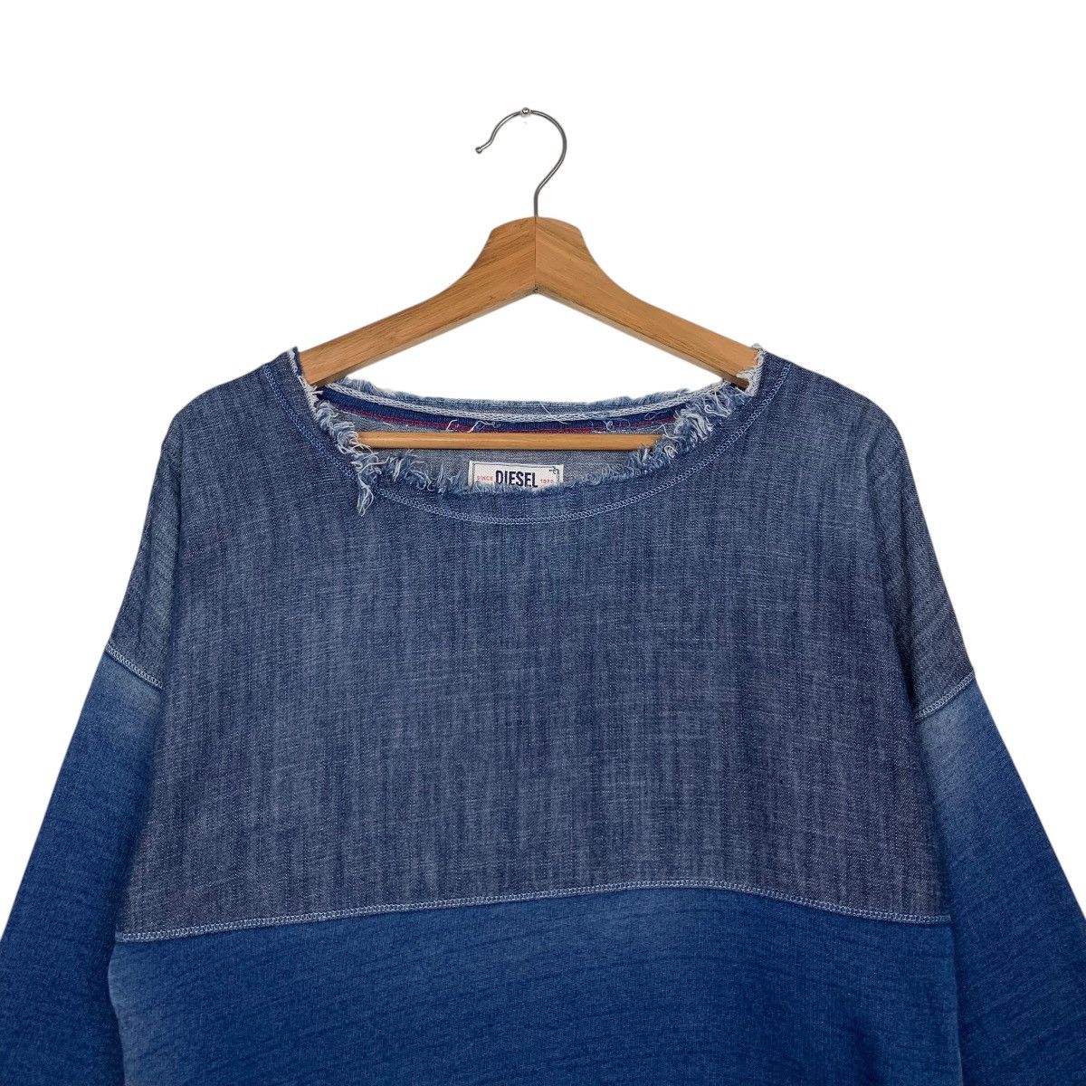 Diesel DIESEL Indigo Division Colorblock Sweatshirts #1756-C78 Size S / US 4 / IT 40 - 2 Thumbnail