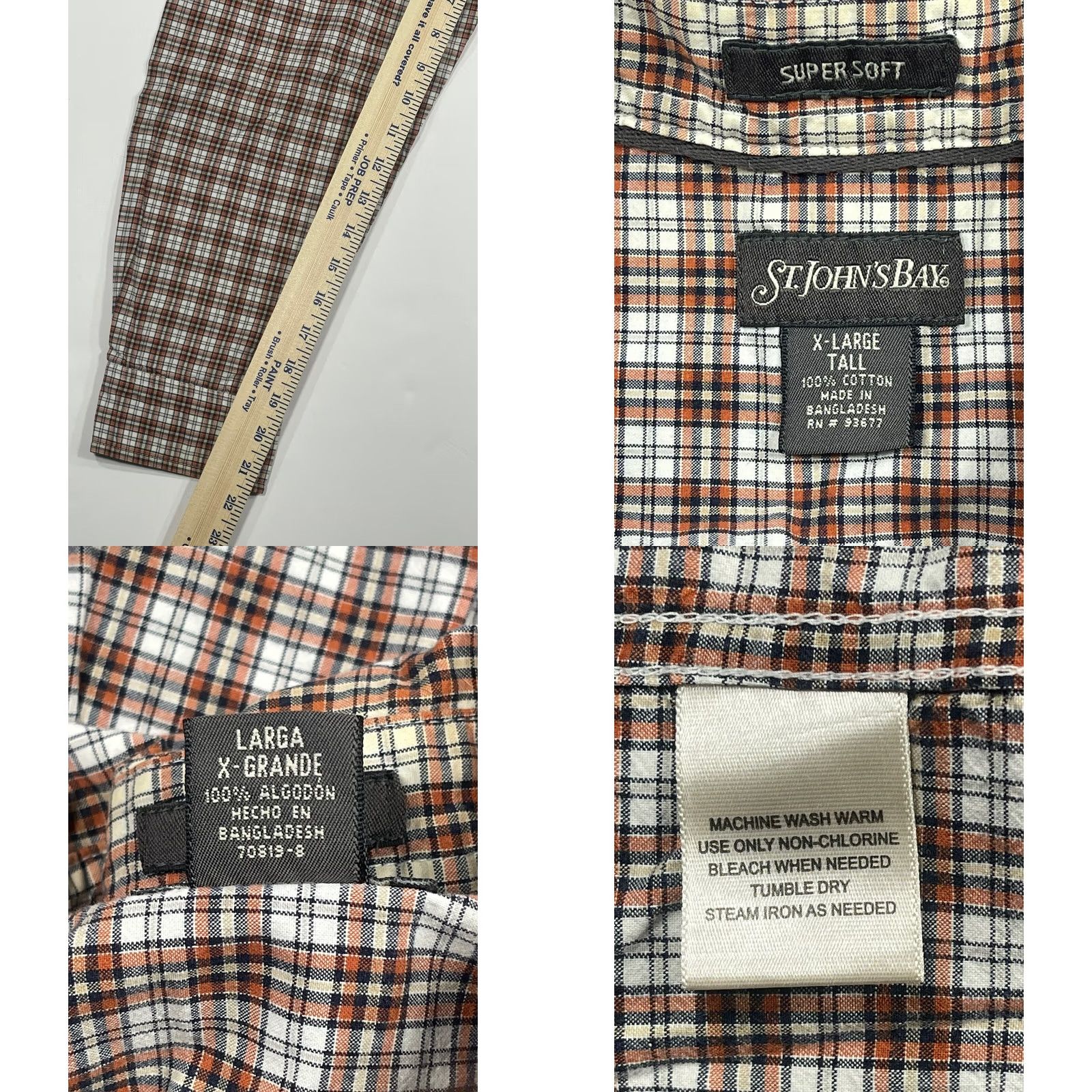 St. John St. John’s Bay Shirt XL Multicolor Plaid Long Sleeve Flannel Button Front Men’s Size US XL / EU 56 / 4 - 8 Thumbnail