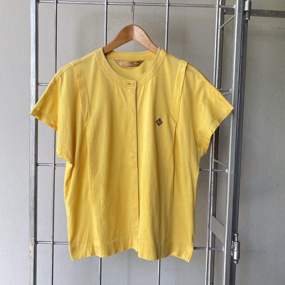 Dior Christian Dior Soft Yellow Buttoned Blouse Size M / US 6-8 / IT 42-44 - 1 Thumbnail