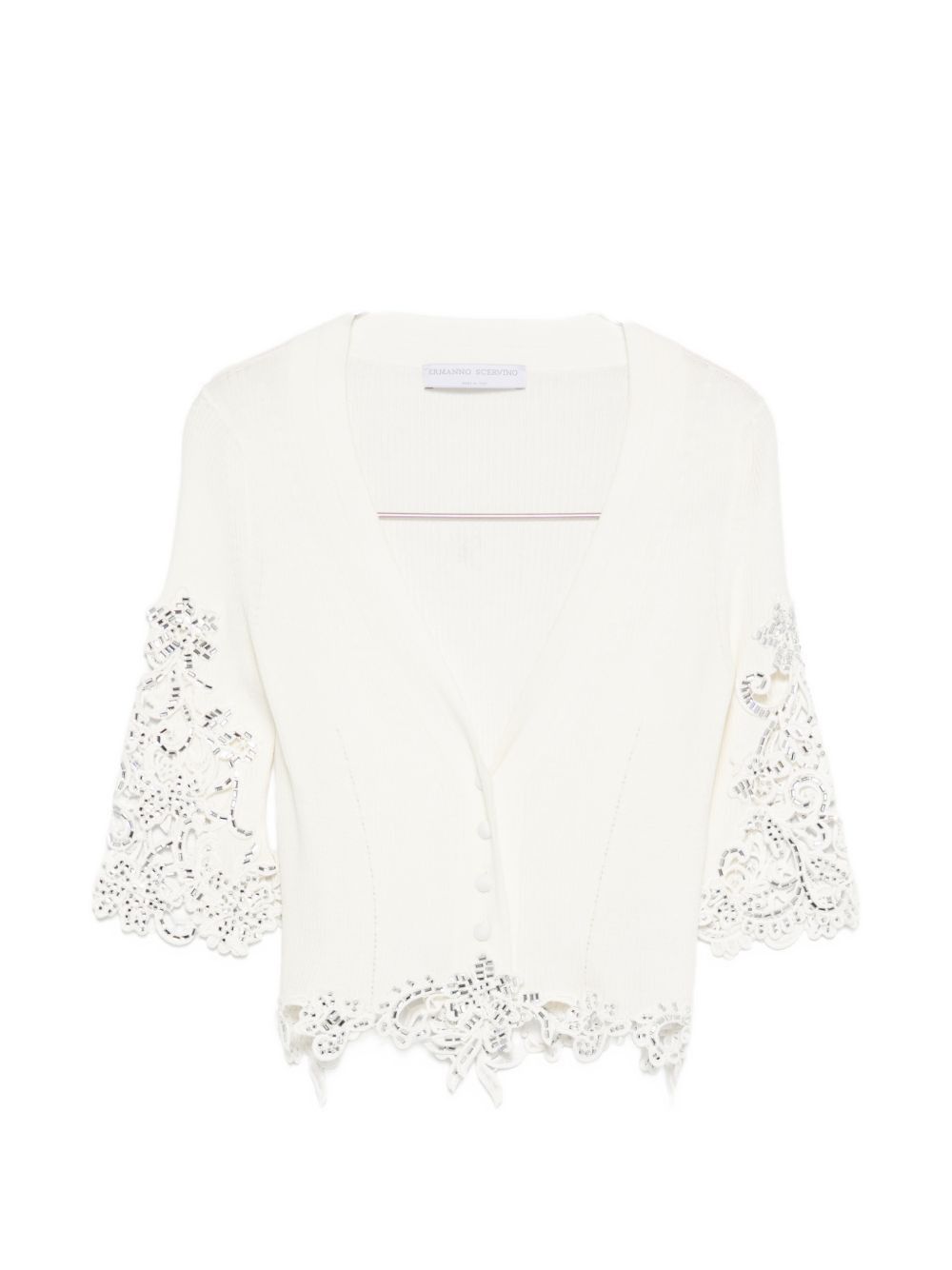 Ermanno Scervino EMBROIDERED COTTON CARDIGAN Size M / US 6-8 / IT 42-44 - 1 Thumbnail