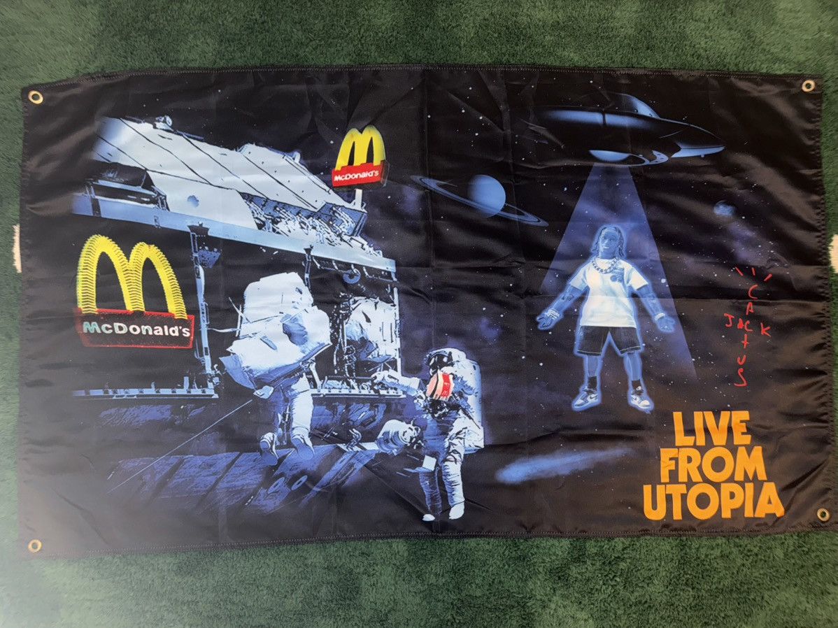 Travis Scott Travis Scott x McDonalds “ Live From Utopia “ Flag Size ONE SIZE - 2 Thumbnail
