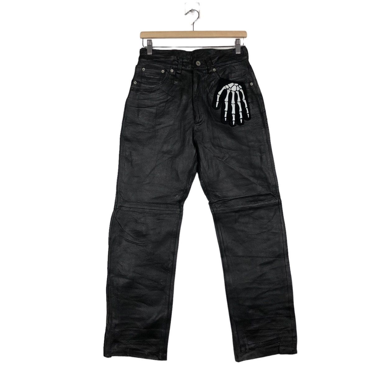 Genuine Leather Black 90s Genuine Leather Pants GGG Pour Homme Issey Miyake Size US 28 / EU 44 - 2 Thumbnail