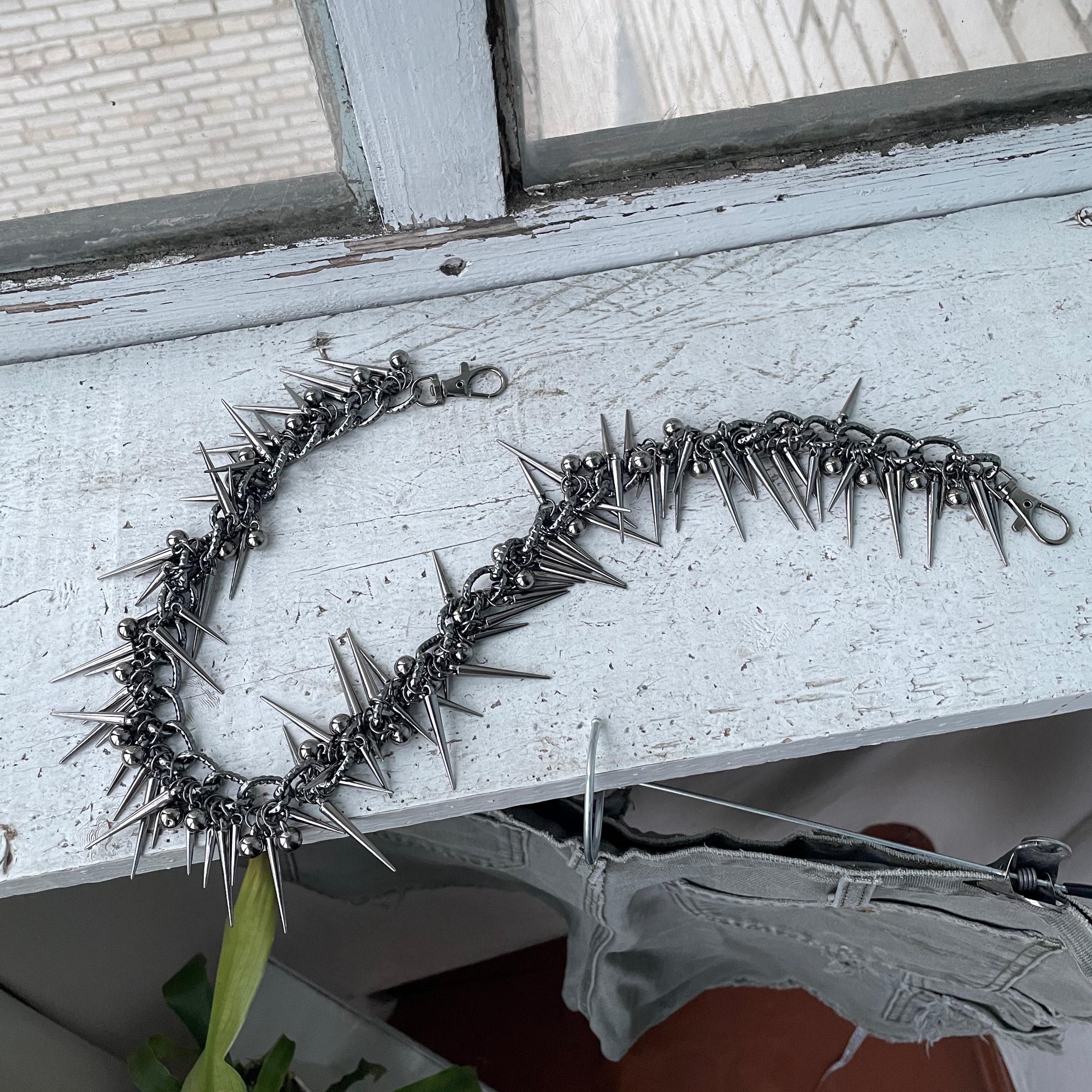 Other Avant Garde Gothic Punk Spiked Choker Necklace y2k Rare Size ONE SIZE - 5 Thumbnail