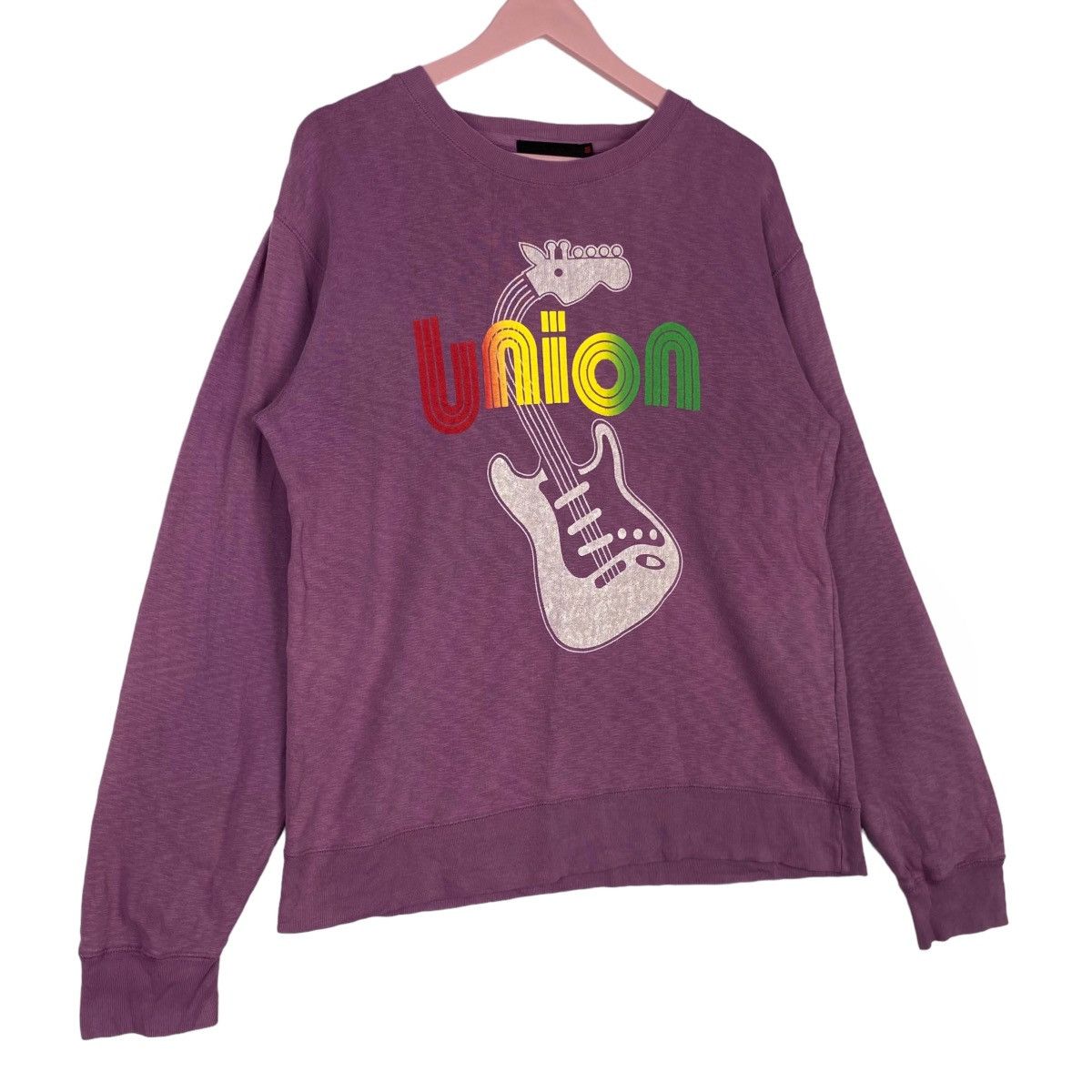 Union LA × Vintage Vintage Union Printed Crewneck Sweatshirt Purple Pullover Size US M / EU 48-50 / 2 - 3 Thumbnail