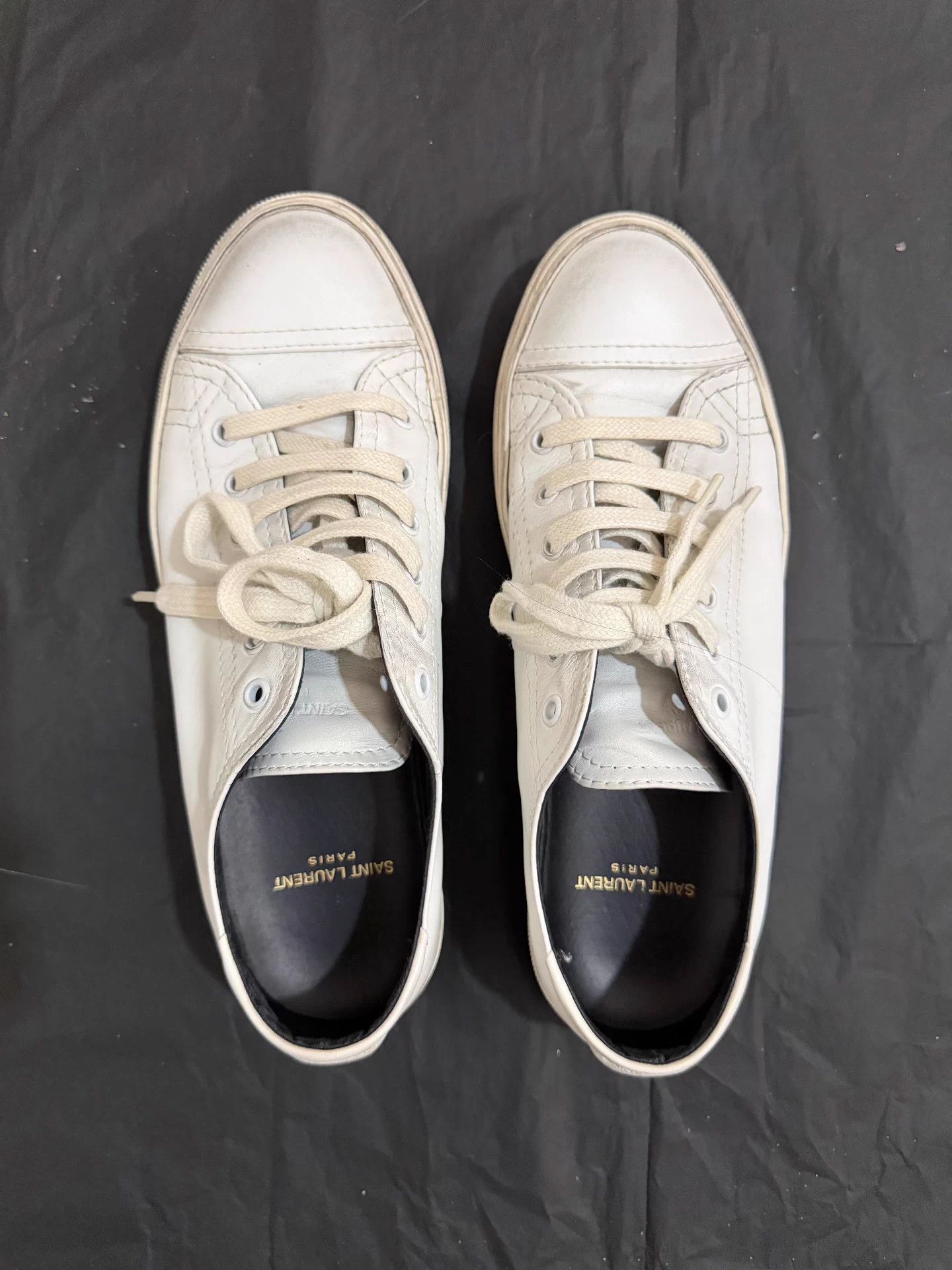Saint Laurent Paris Saint Laurent Genuine Leather White Sneakers Ｑ23 Size US 7 / EU 40 - 1 Thumbnail