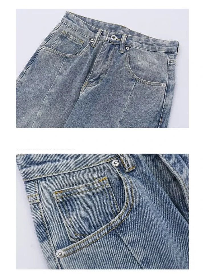 Japanese Brand × Vintage Spliced Flared Pants Mens Washed Distressed Denim Size US 33 - 6 Thumbnail