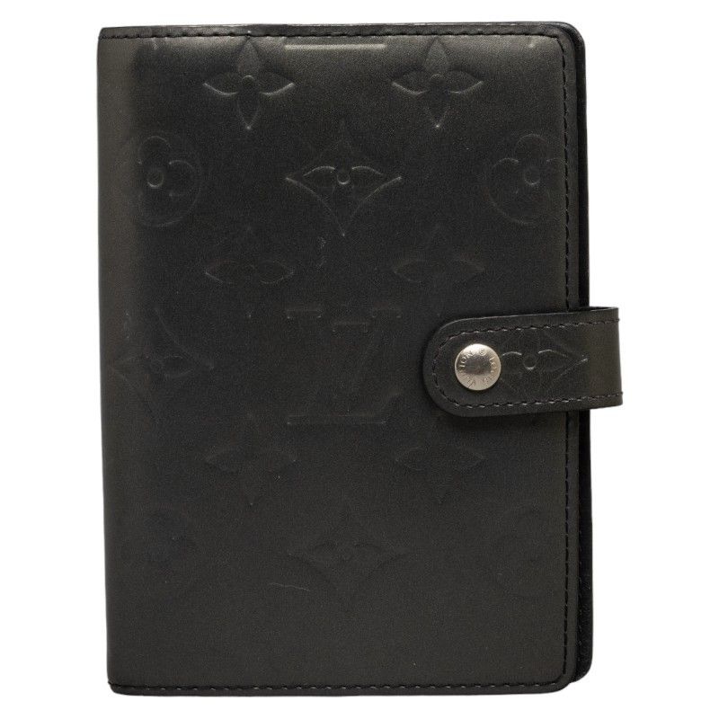 image of Louis Vuitton Monogram Matte Agenda Pm in Black, Women's