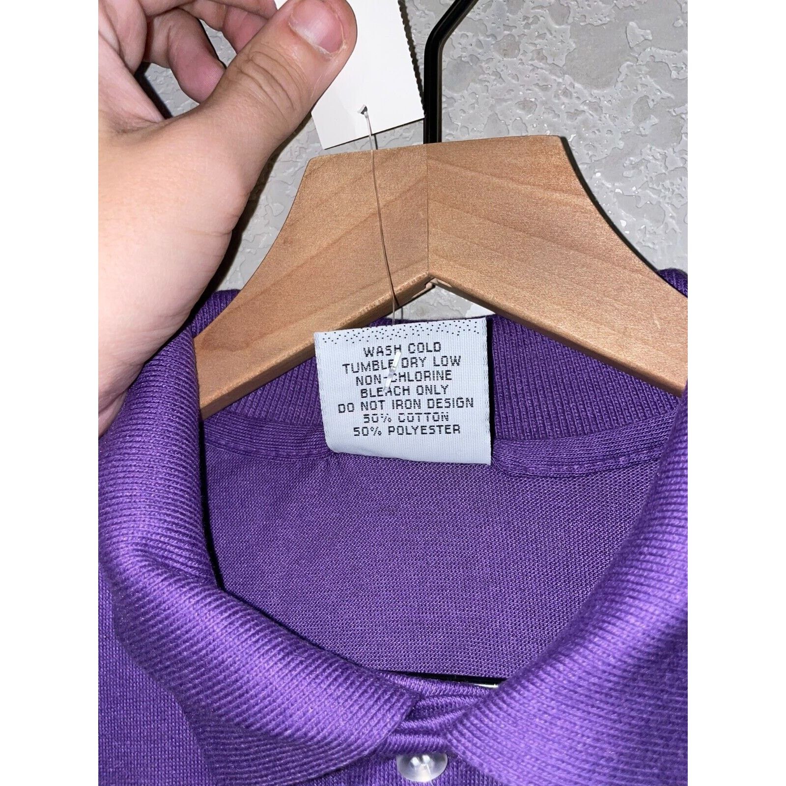 Vintage Vintage Purple Blank Polo Shirt Screenmates 80s 90s VTG XL Size US XL / EU 56 / 4 - 8 Thumbnail