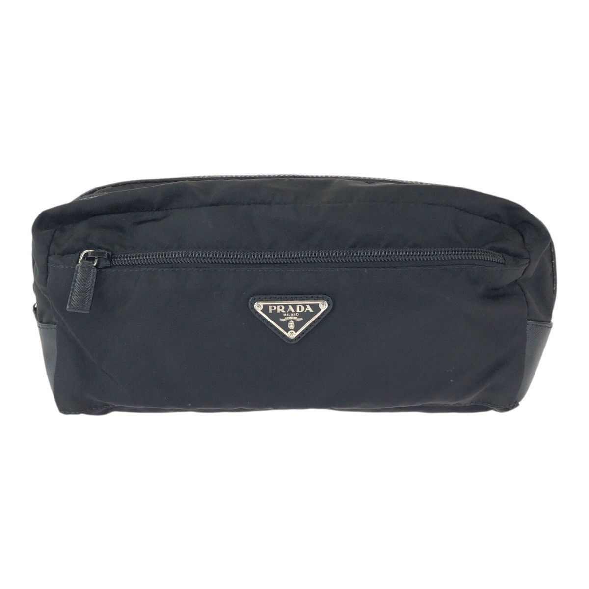 Prada Prada Prada Tessuto Saffiano Nylon Leather Clutch Bag Textile Clutch Bag DUTY FREE for USA Size ONE SIZE - 1 Thumbnail