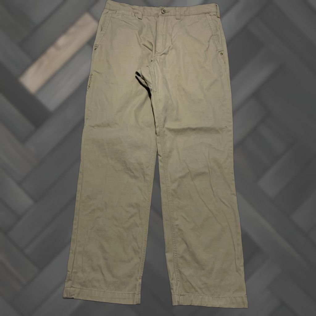 CO Duluth Work Pants Khaki Cotton Men 35x31 Cargo Pockets Utility Straight Leg Relaxed II Button Zip Size US 35 - 1 Thumbnail