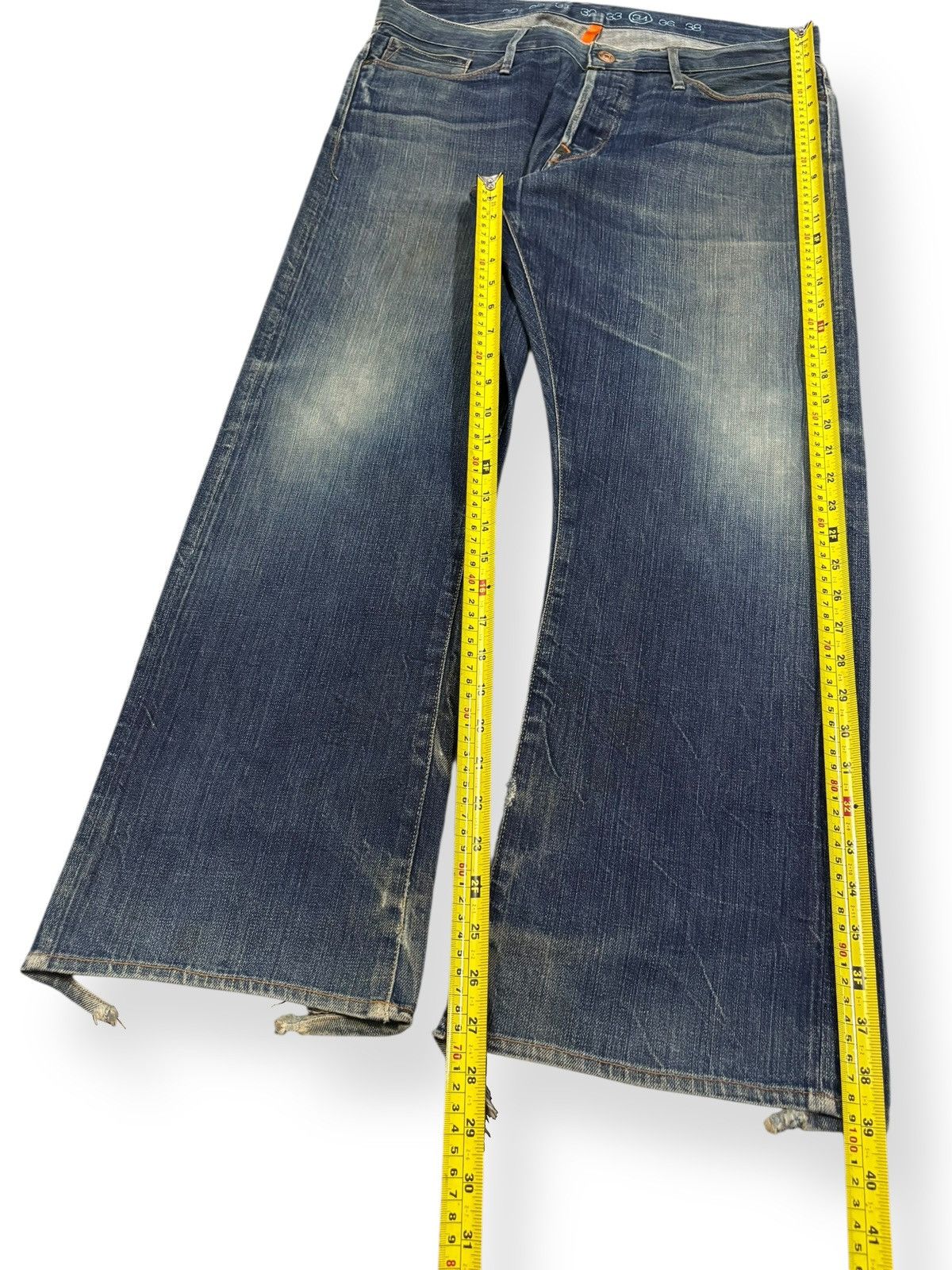 Earnest Sewn Vintage 2000s Earnest Sewn Half Selvedge Distressed Jeans Size US 35 - 15 Thumbnail