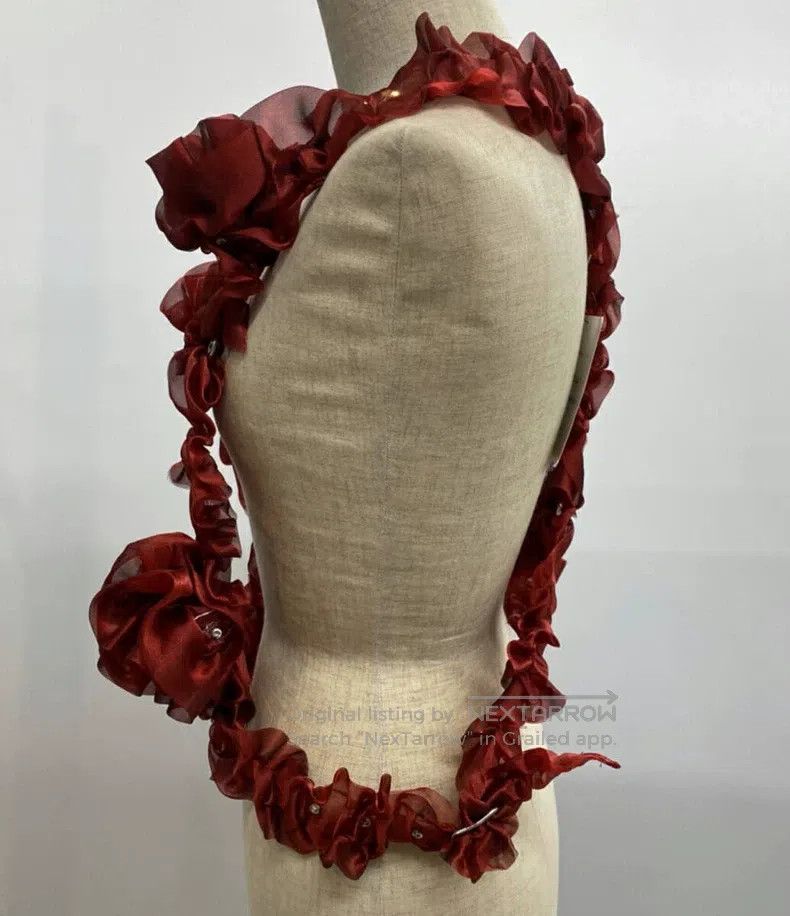 Comme des Garcons Comme des Garcons Red vintage lace trimmed top Size M / US 6-8 / IT 42-44 - 6 Thumbnail