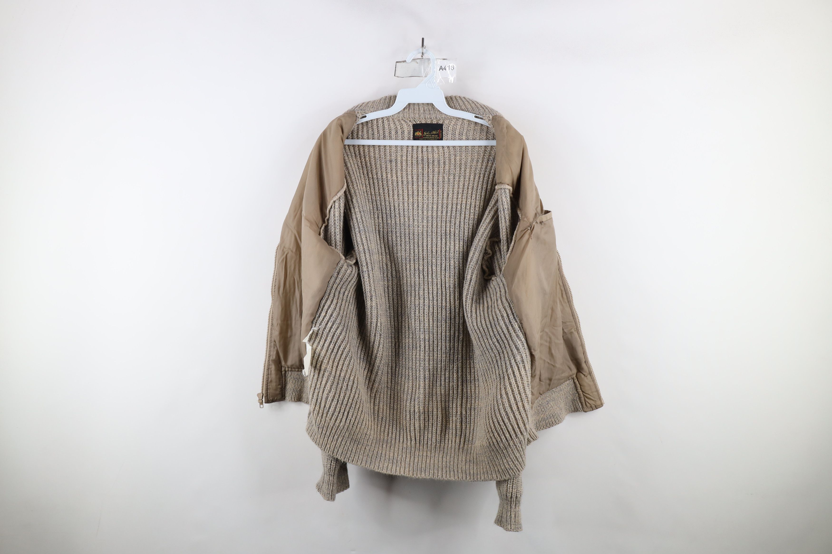 Vintage Vintage 60s 70s Streetwear Wool Ribbed Knit Sweater Jacket Size US L / EU 52-54 / 3 - 9 Thumbnail