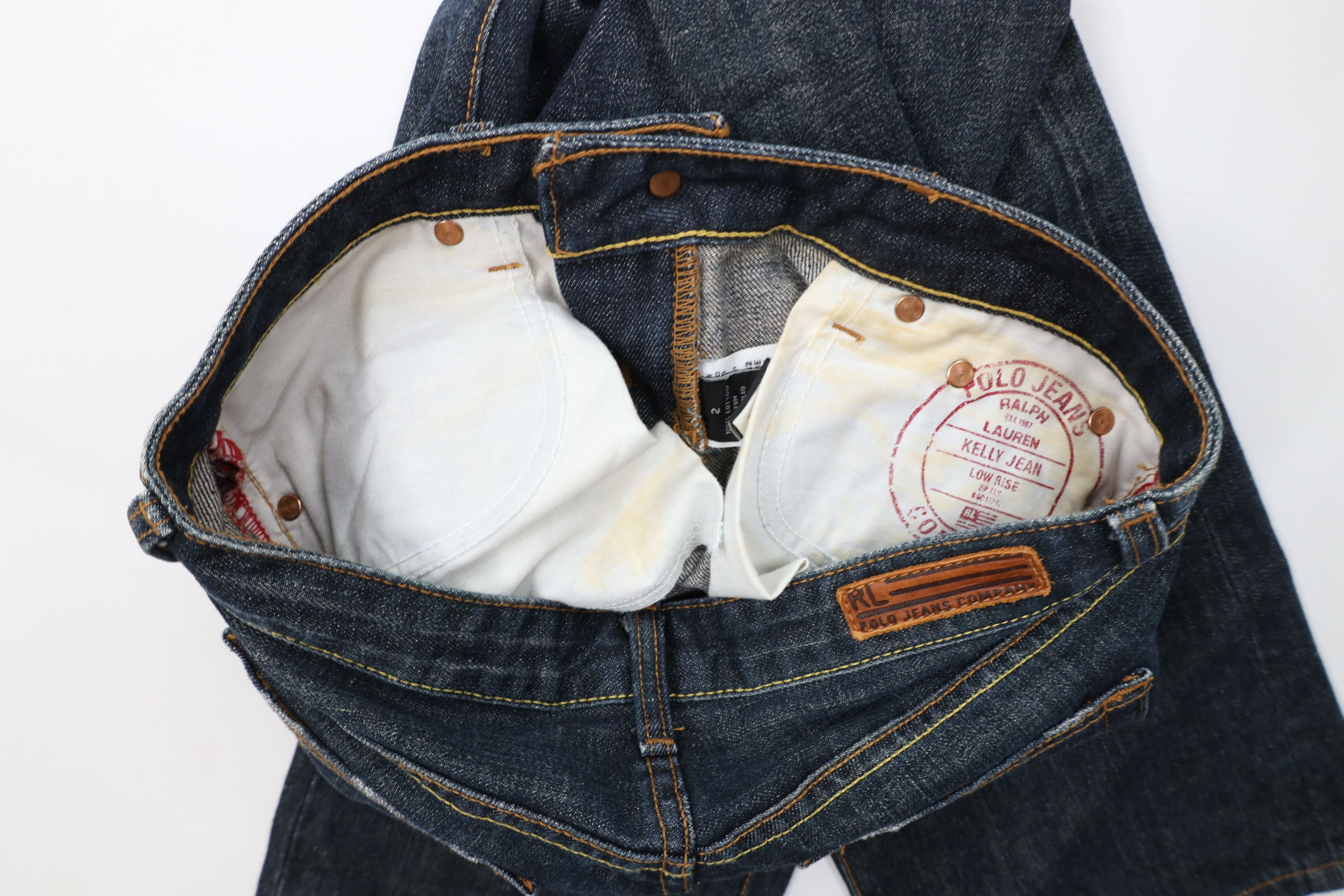 Ralph Lauren Vintage 90s Ralph Lauren Wide Leg Denim Jeans Blue Cotton Size 26" / US 2 / IT 38 - 11 Thumbnail