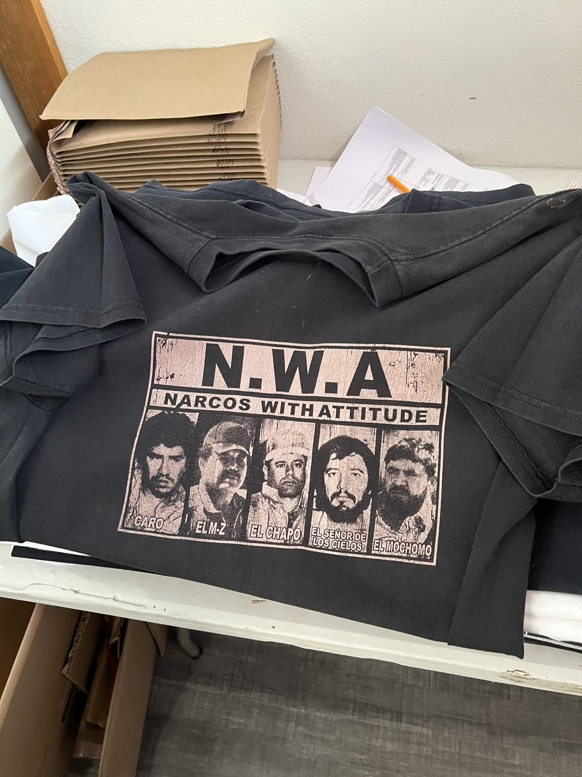 Rap Tees 90s NWA Narcos With Attitude Mexican Parody Tee | Grailed