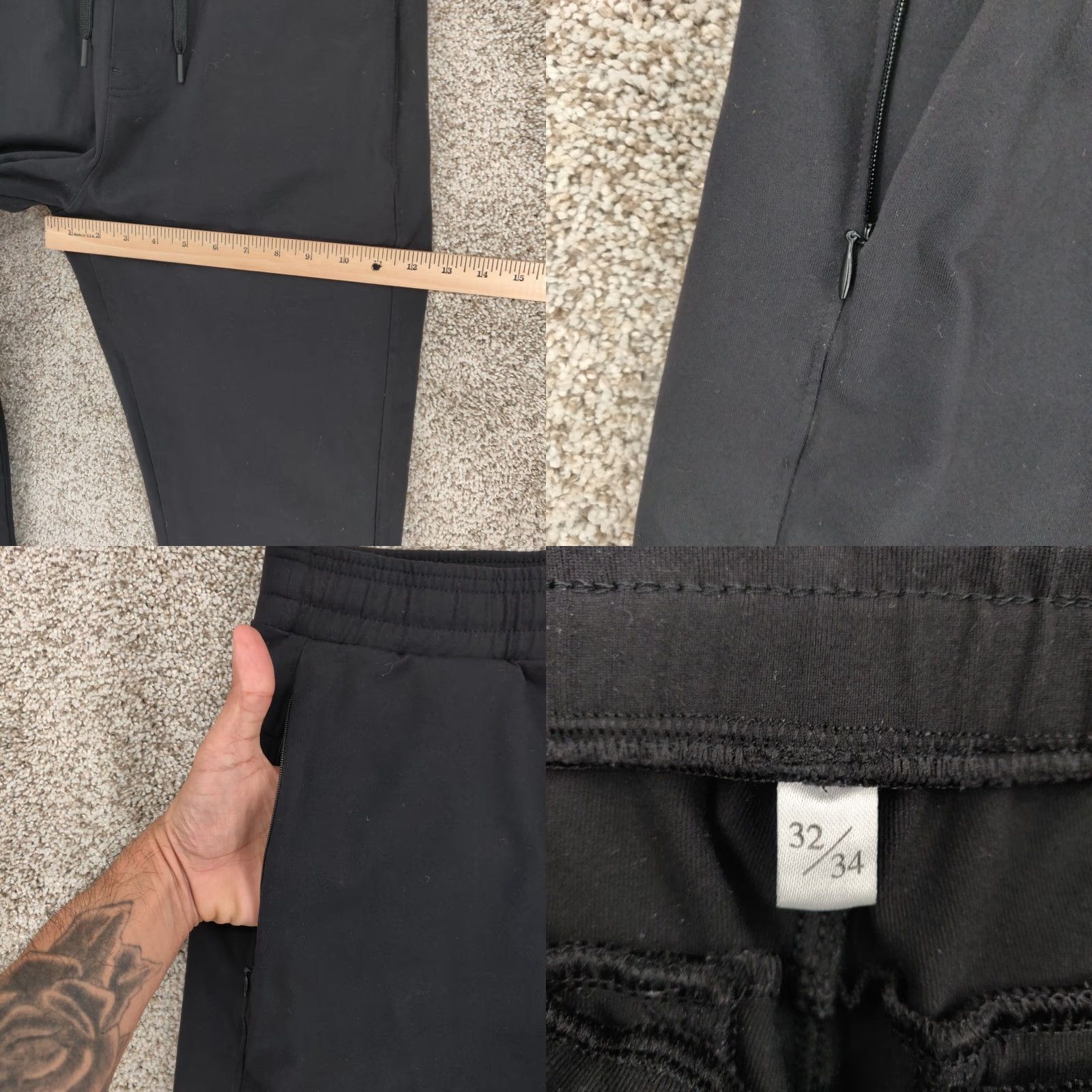 Vintage Public Rec Joggers Men's 30x32 Black Stretch Zip Pocket Athleisure Pants Size US 32 / EU 48 - 8 Thumbnail
