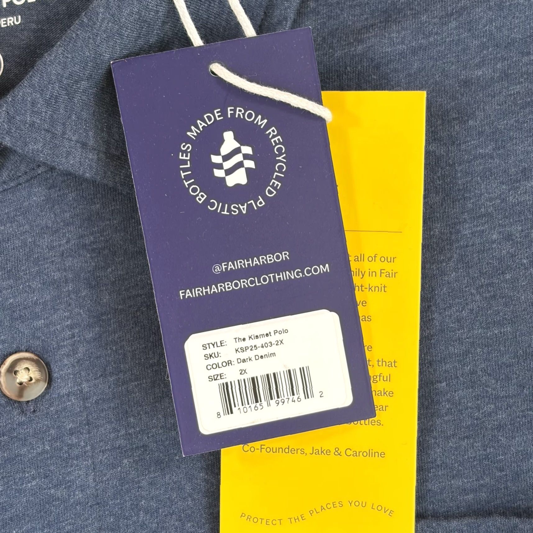 Vintage Fair Harbor Kismet Polo Shirt Blue Dark Denim 2XL Men NWT Golf Shirt Polo Shirt Breathable Short Sleeve Cotton Polyester Clothing Shirt Size US XXL / EU 58 / 5 - 4 Thumbnail