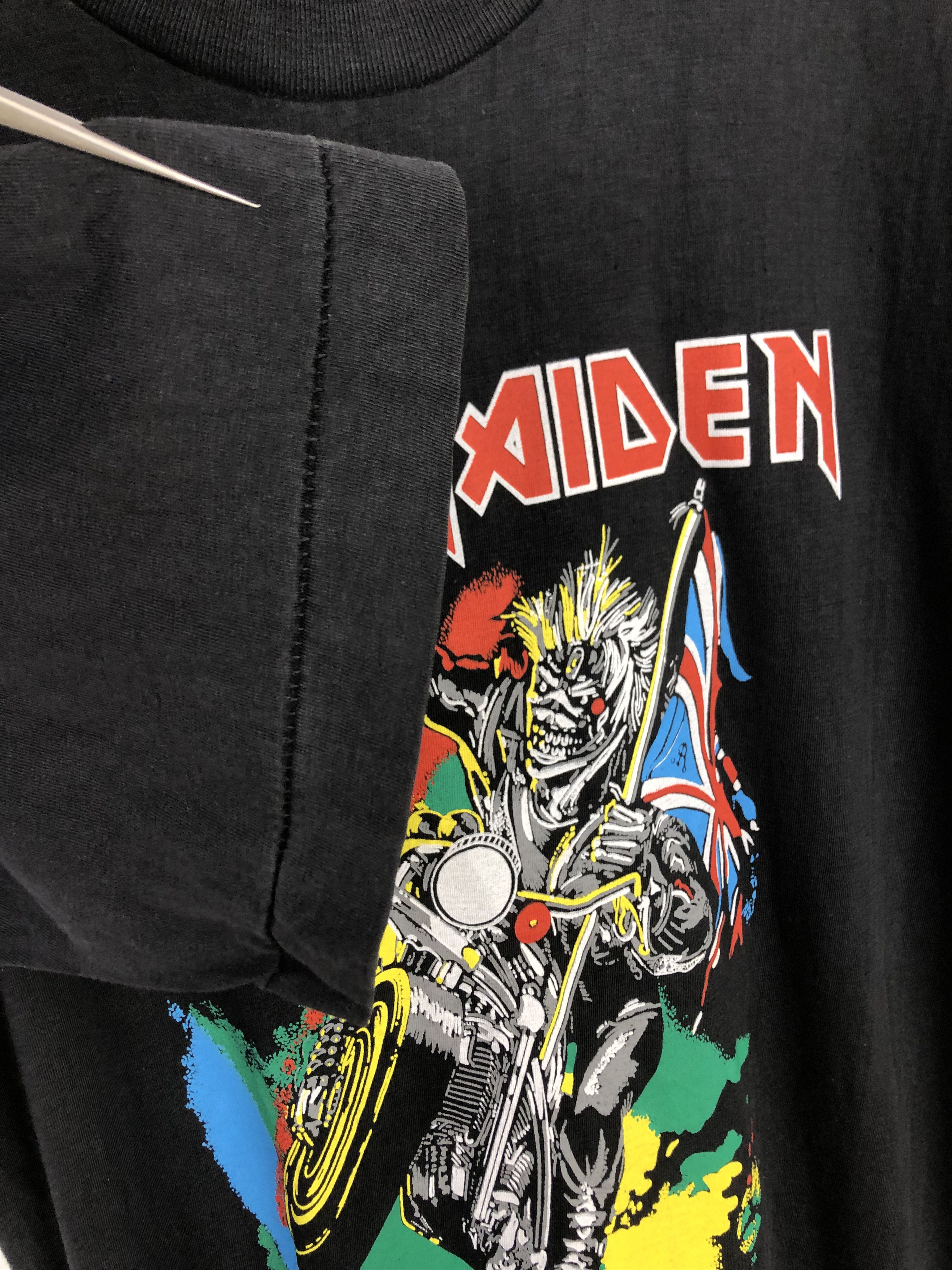 Vintage Vintage 80's Iron Maiden Band Shirt Over Print Tee Mens Rare Size US M / EU 48-50 / 2 - 5 Thumbnail