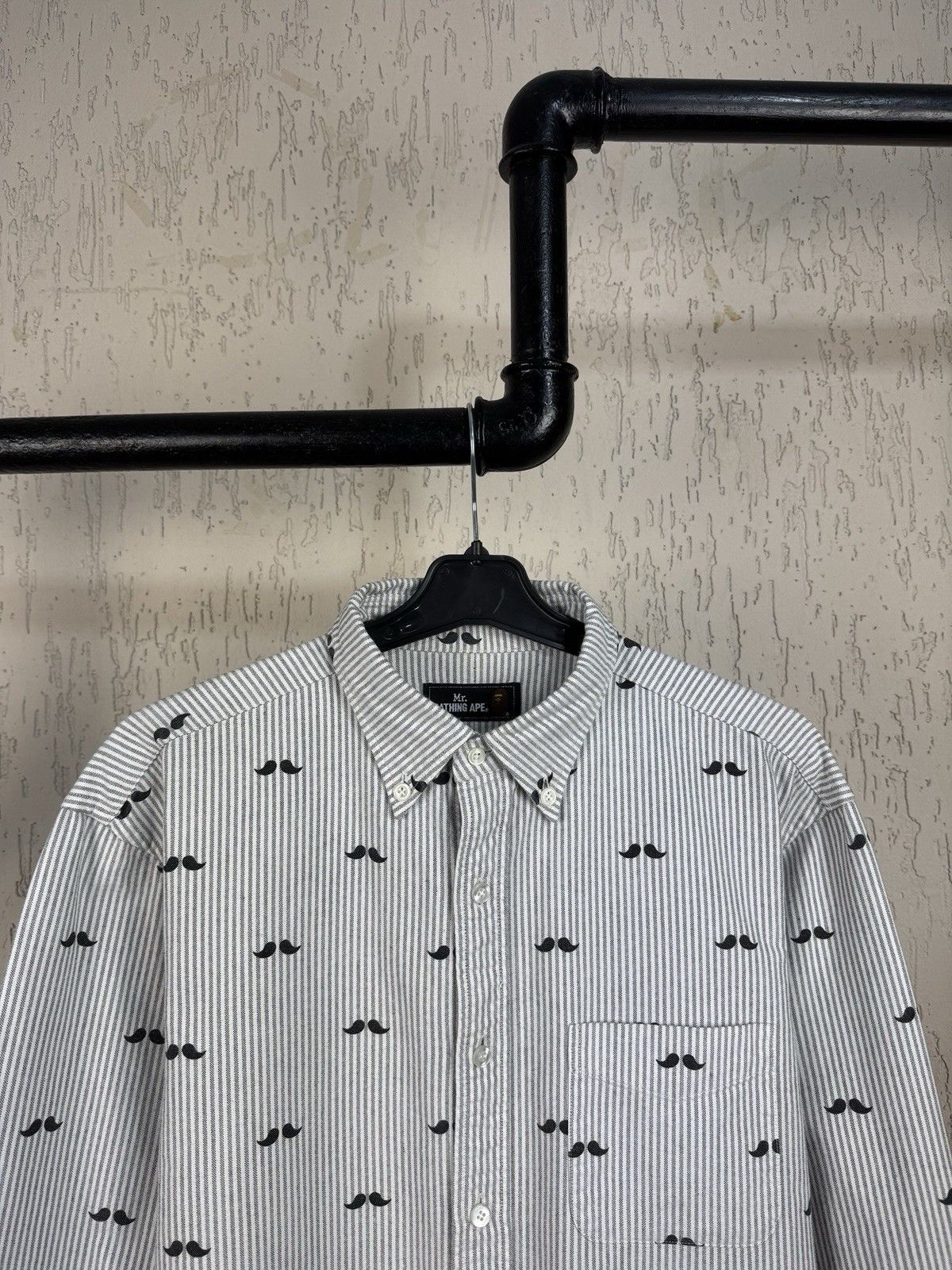 Bape Mr. Bathing Ape Cotton Check Shirt Gray Bape Made in Japan Size US L / EU 52-54 / 3 - 6 Thumbnail