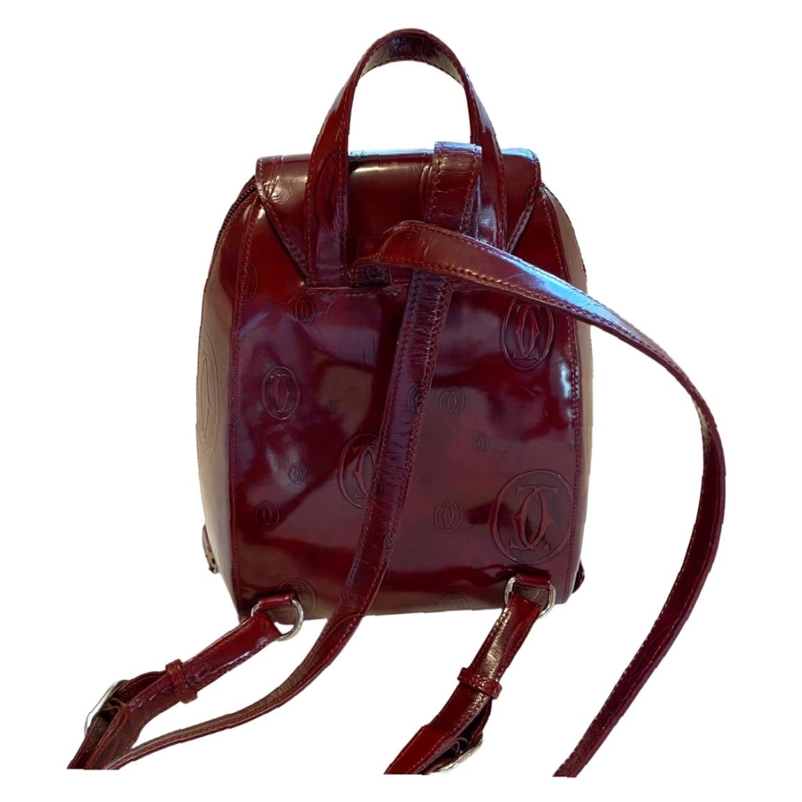 Cartier Cartier Happy Birthday Backpack Women Medium Bordeaux Logo Leather Oval Bag Size ONE SIZE - 5 Thumbnail