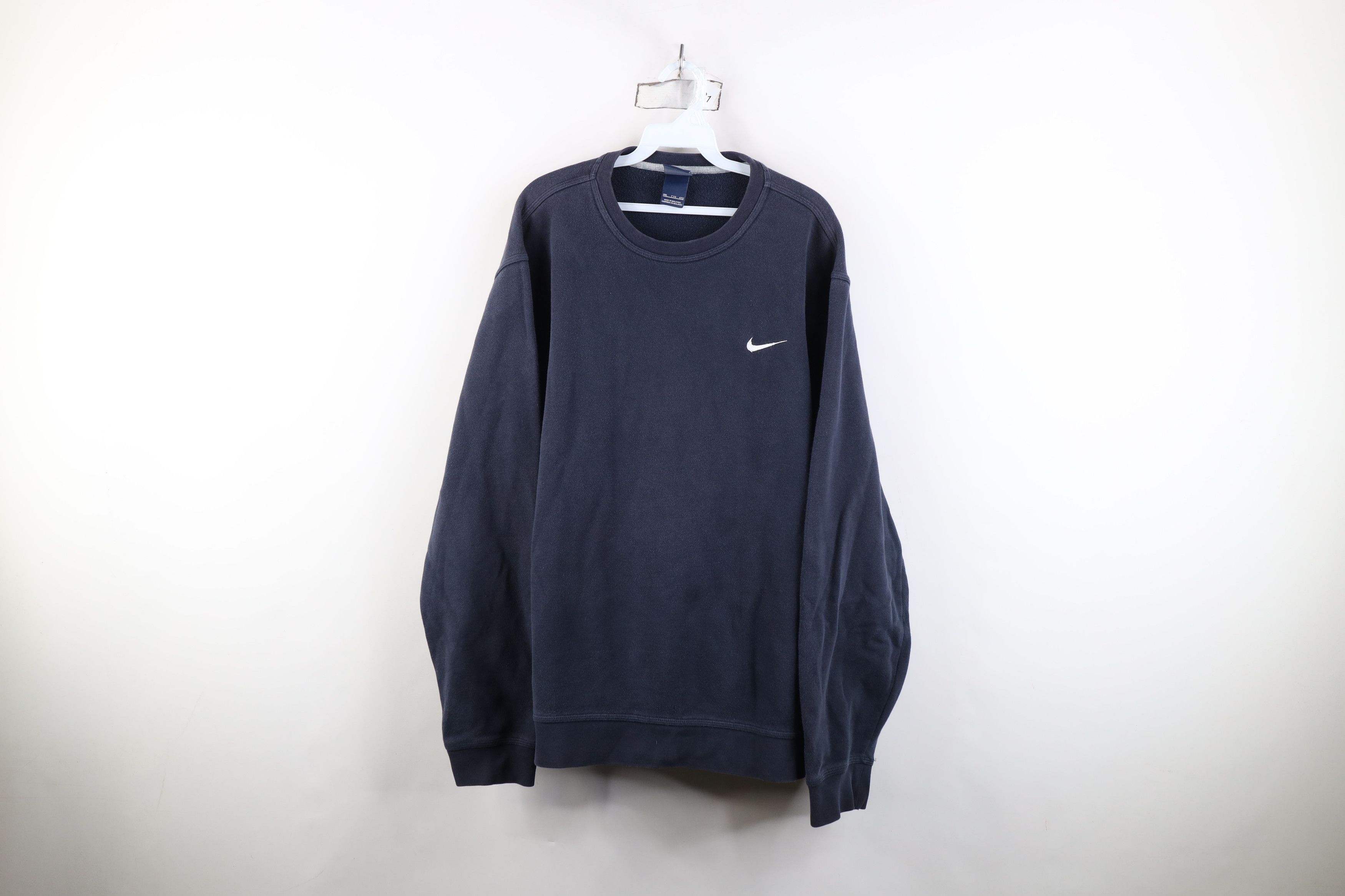 Nike Vintage Y2K Nike Mini Swoosh Crewneck Sweatshirt Navy Blue Size US XXL / EU 58 / 5 - 1 Thumbnail