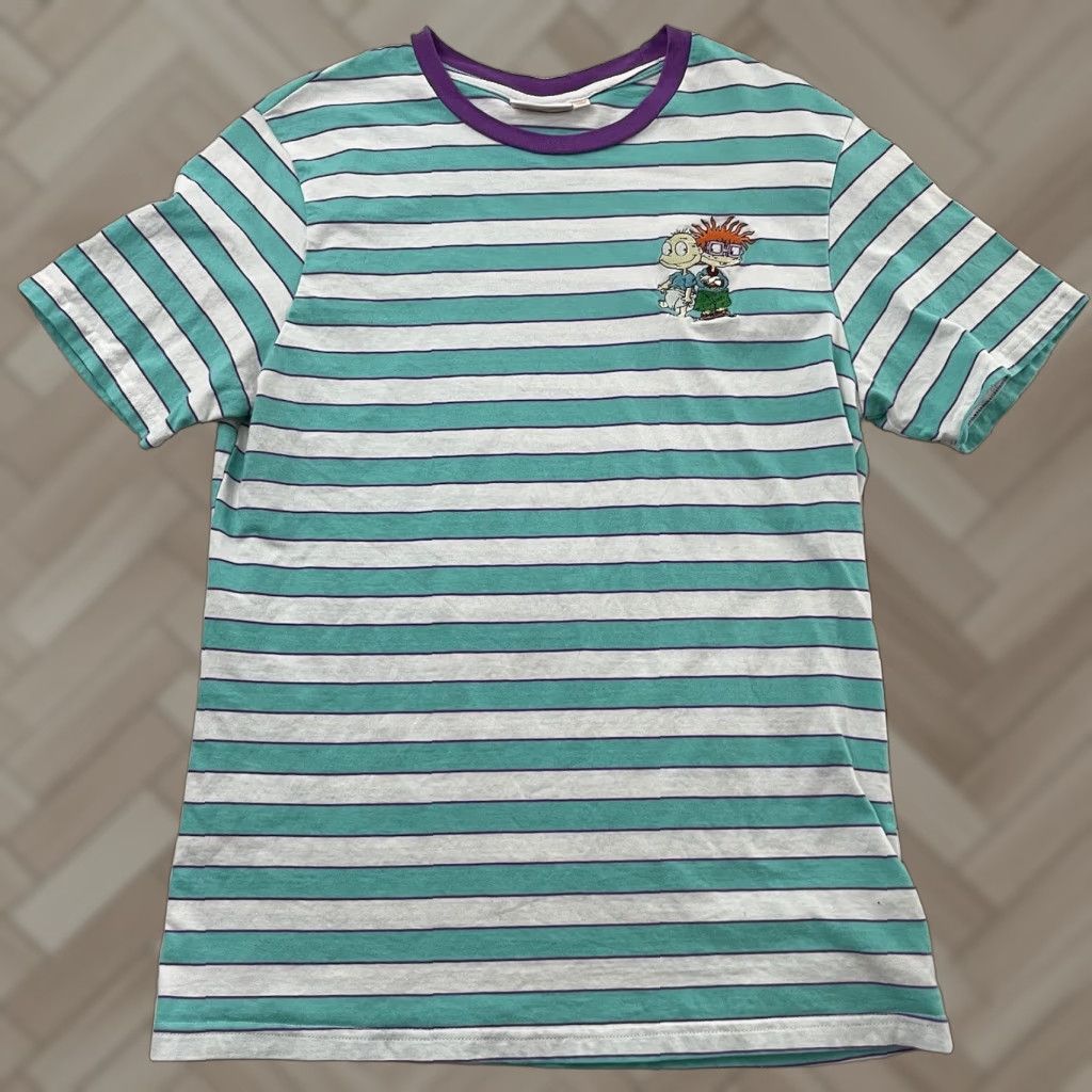 Nickelodeon Nickelodeon Rugrats Striped T-Shirt Short Sleeve Men M Purple Green Size US M / EU 48-50 / 2 - 1 Thumbnail