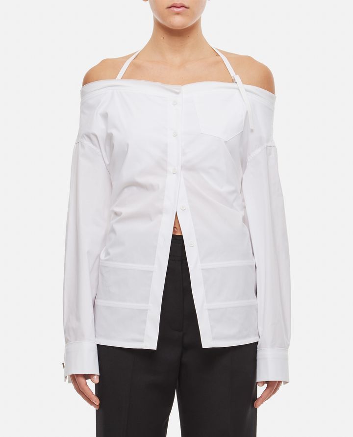 Jacquemus o1mle0824 La Chemise Peplo in White Size XS / US 0-2 / IT 36-38 - 1 Thumbnail