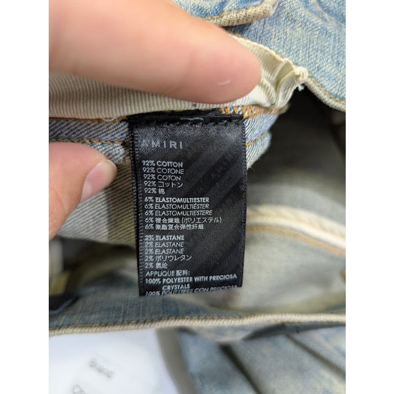 Amiri o1rshd1 Crystal Stack Flare Jeans in Clay Indigo Size US 32 / EU 48 - 21 Thumbnail