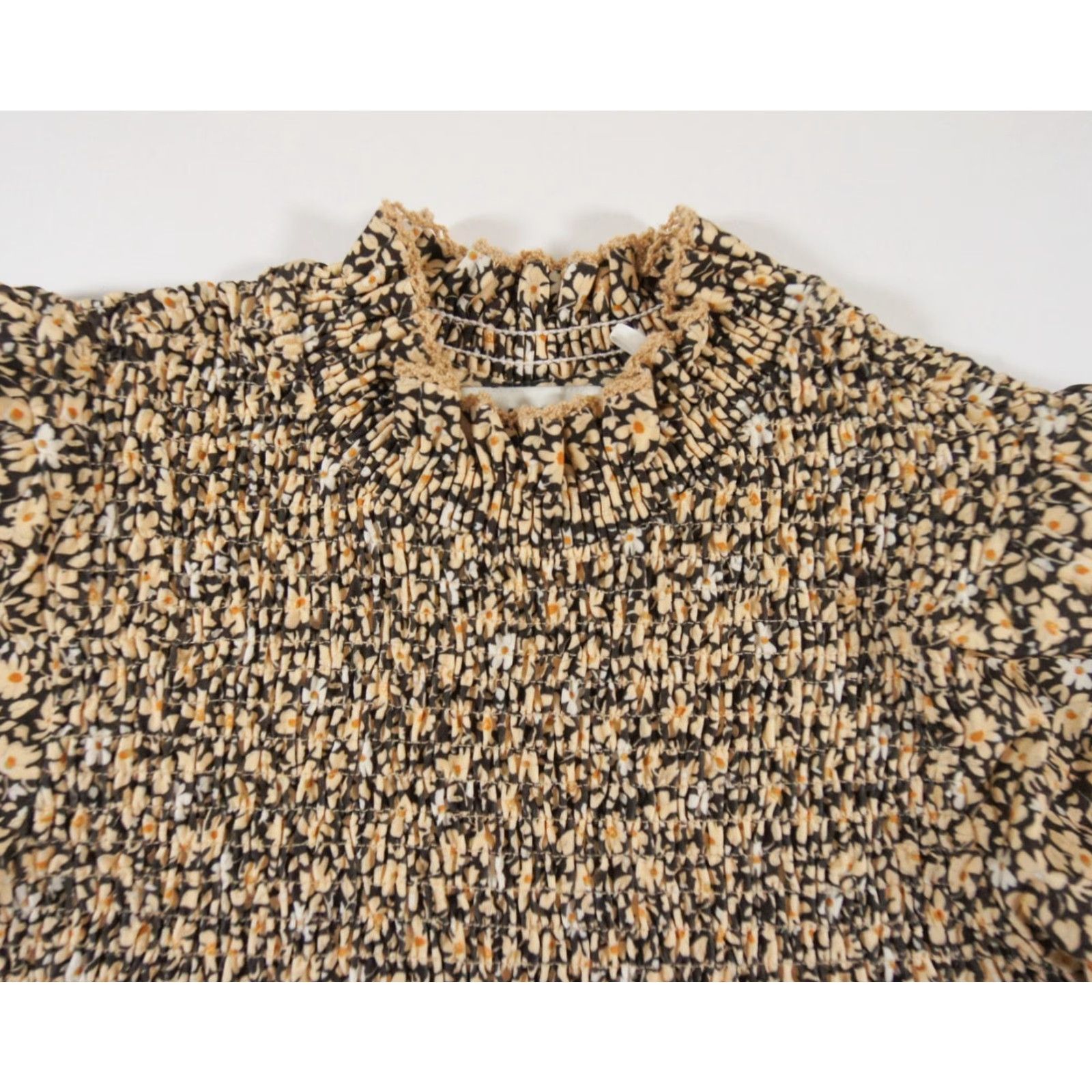 Sandro VINTAGE Sandro Women's Top Shirt Casual All Seasons Floral Crop Yellow Size 1 Size XS / US 0-2 / IT 36-38 - 3 Thumbnail