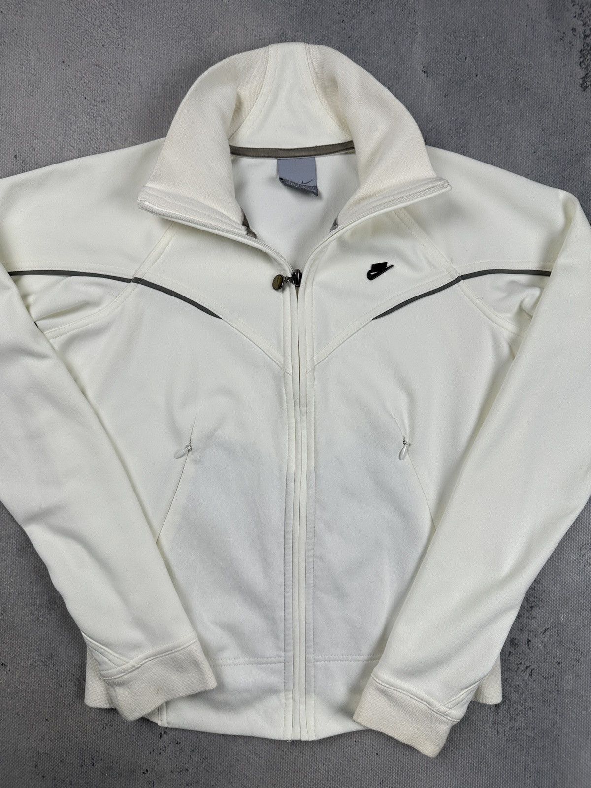 Nike Vintage Nike Mini Swoosh Full Zip Track Jacket Cream Y2K Size XS / US 0-2 / IT 36-38 - 11 Thumbnail