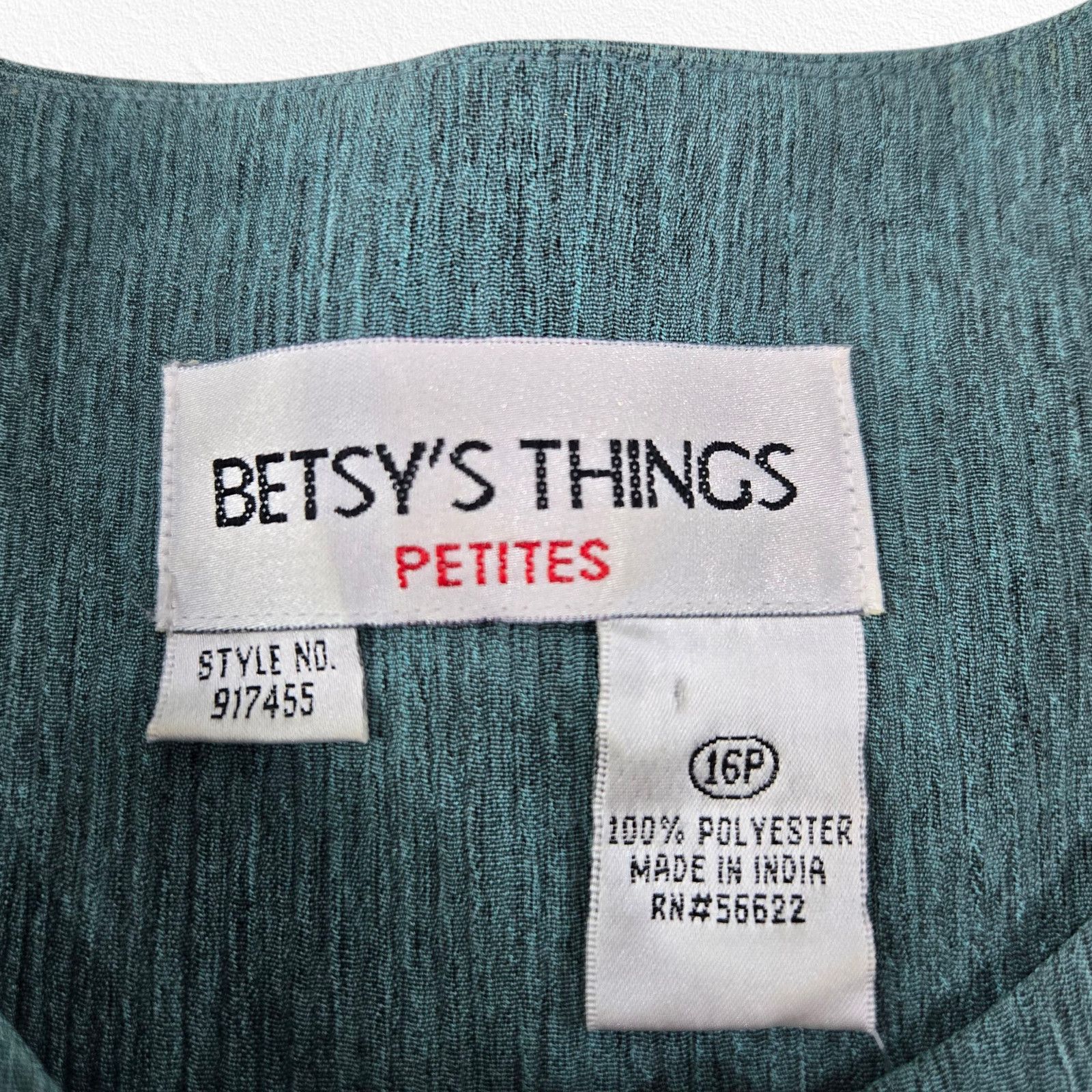 Vintage 1990s Teal Short Sleeve Silver Button Front Blouse Size 16P Size XXL / US 16-18 / IT 52-54 - 6 Thumbnail