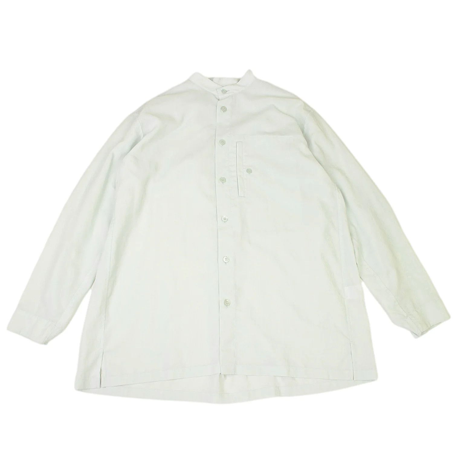 Issey Miyake Pleated Stand Collar Shirt in Mint Green Size US S / EU 44-46 / 1 - 1 Thumbnail