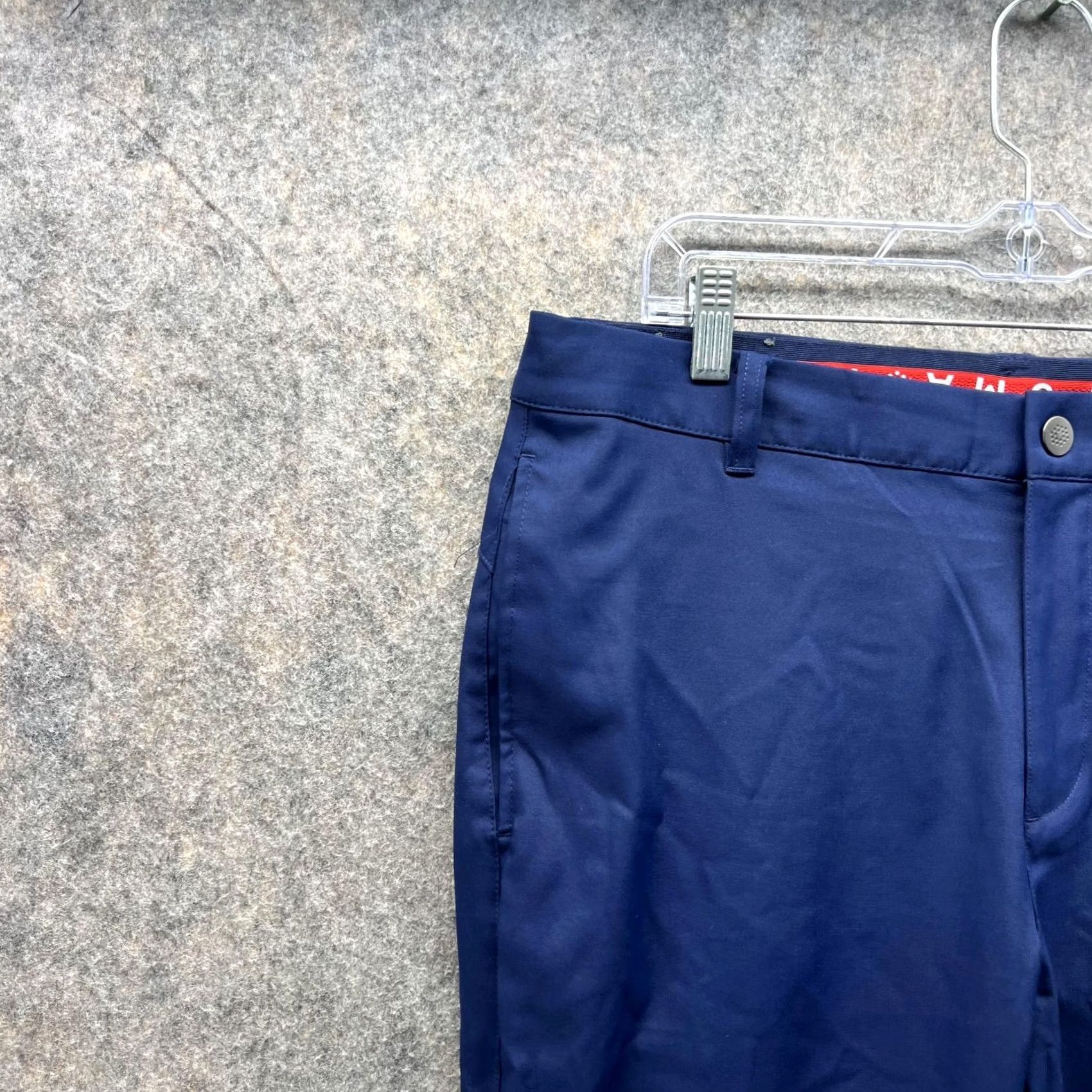 Puma Puma Pants Men 34x32 Blue Chino Flat Front Casual Athletic Golf Golfer Stretch Pants Regular Blue Front Flat Front Pockets Mens 34-32 Size US 34 / EU 50 - 3 Thumbnail