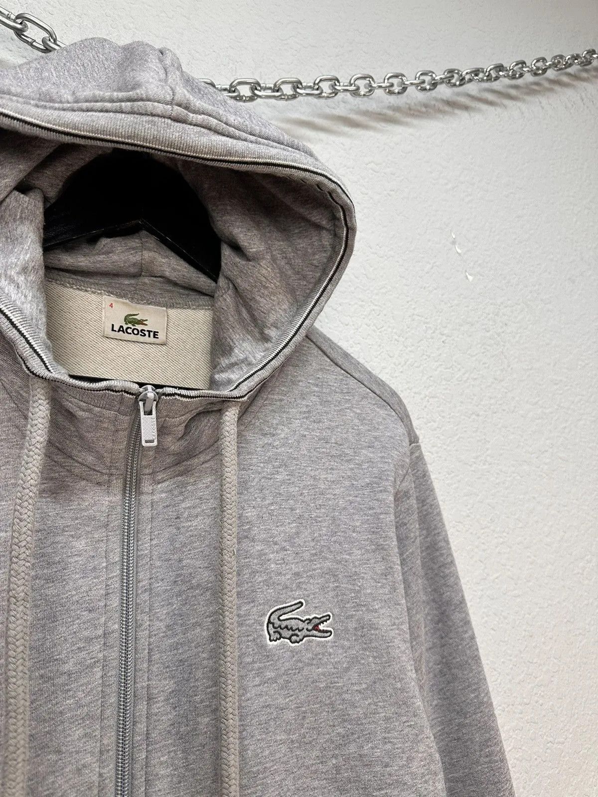 Lacoste Vintage Lacoste Zip Hoodie Grey Sk8 France Polo Ralph Lauren Size US L / EU 52-54 / 3 - 5 Thumbnail