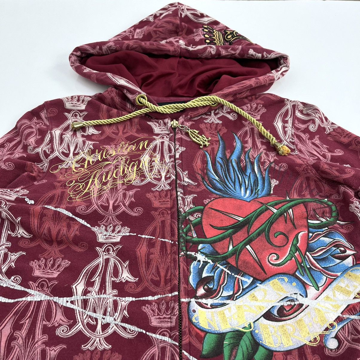 Christian Audigier × Ed Hardy × Vintage Christian Audigier Ed Hardy Full Print Women Zip Hoodie Size S / US 4 / IT 40 - 4 Thumbnail