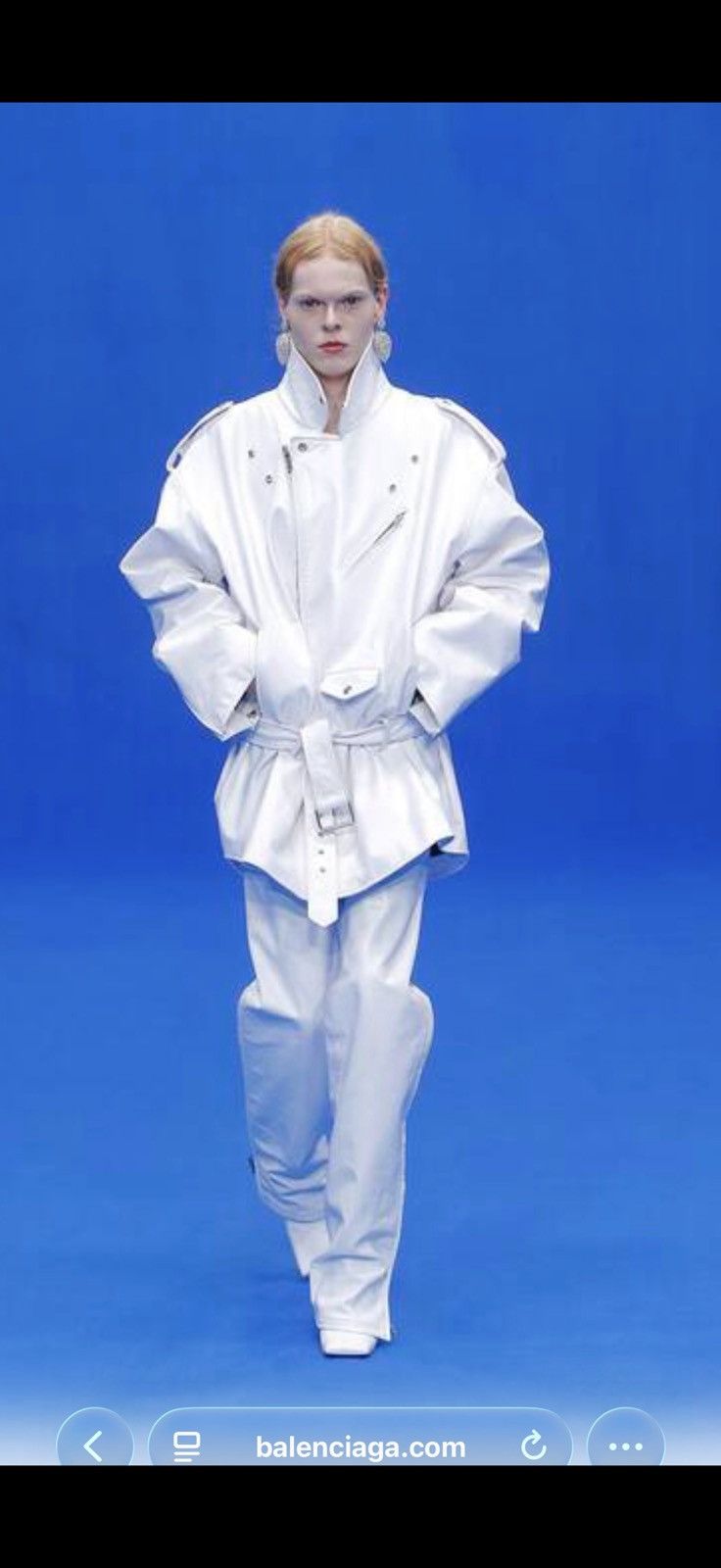 Balenciaga Balenciaga SS20 Look33 RUNWAY White Calf Leather Fetish Pant Size US 28 / EU 44 - 2 Thumbnail