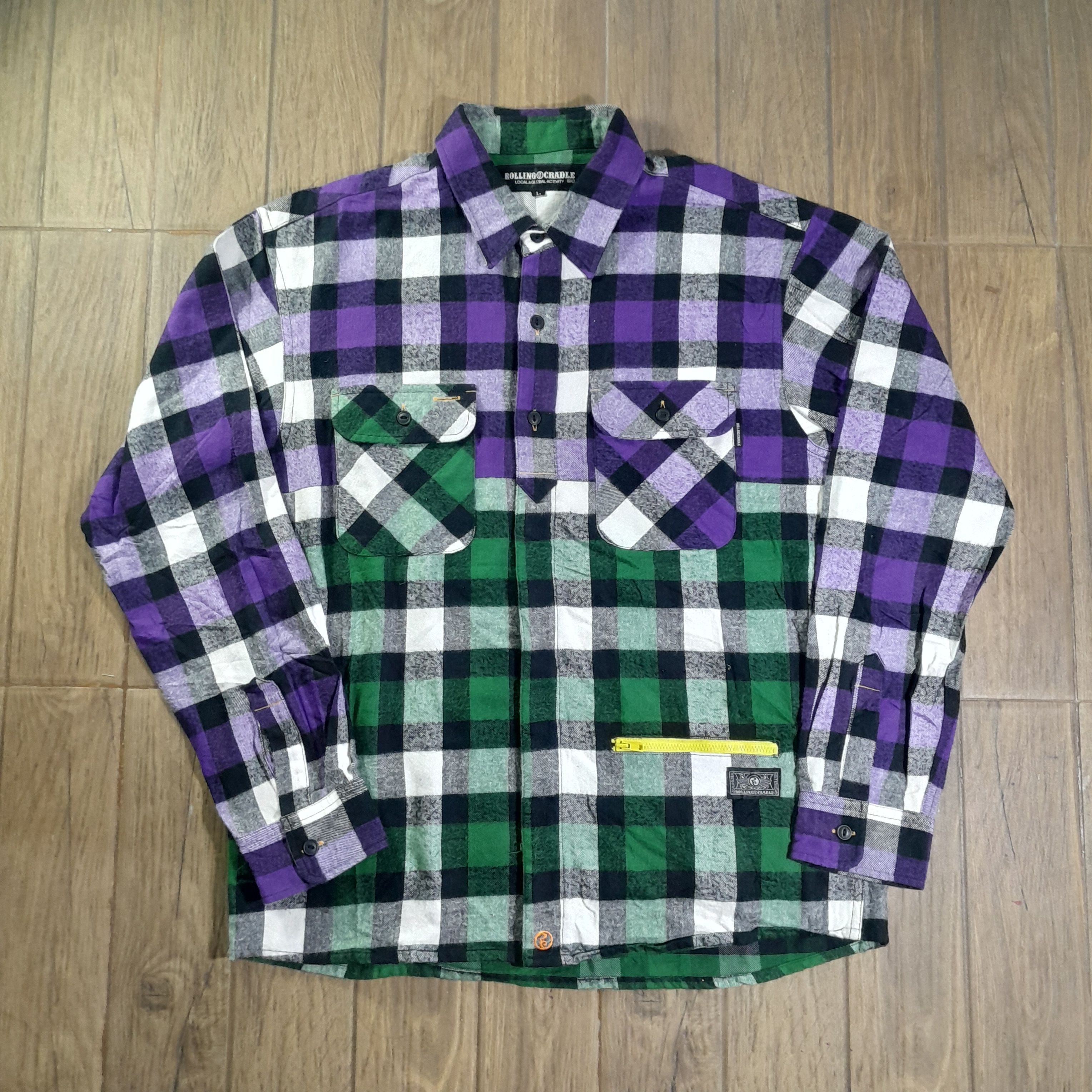 Japanese Brand Rolling Cradle Japan Wool Flannel Vintage Shirt Size US M / EU 48-50 / 2 - 1 Thumbnail