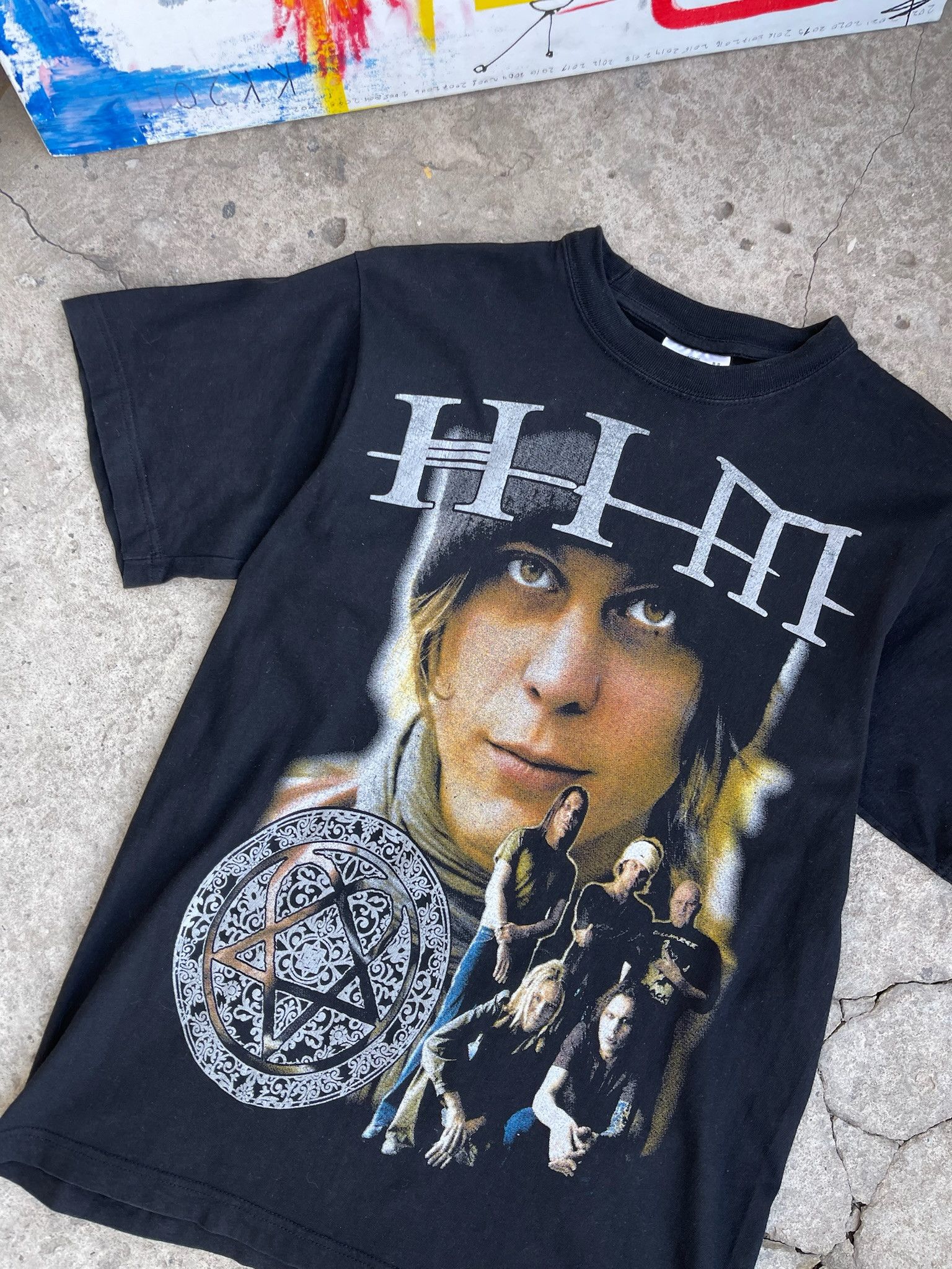 Band Tees HIM Vintage Goth Rock Band Graphic Print T-shirt Size US M / EU 48-50 / 2 - 5 Thumbnail