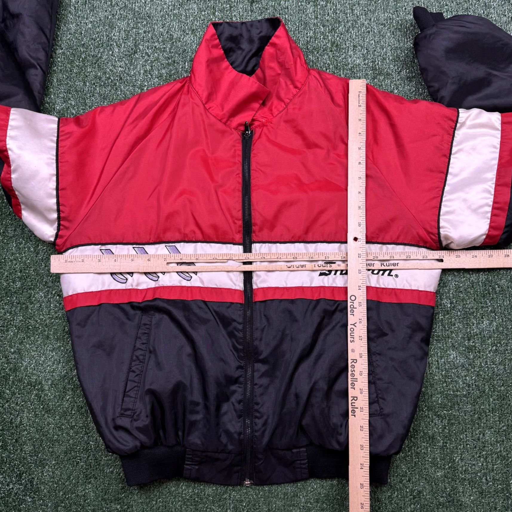 Logo 7 VINTAGE Horizon Sportswear Jacket Black Nylon Full Zip Snap On Logo Size L Mens Size US L / EU 52-54 / 3 - 3 Thumbnail