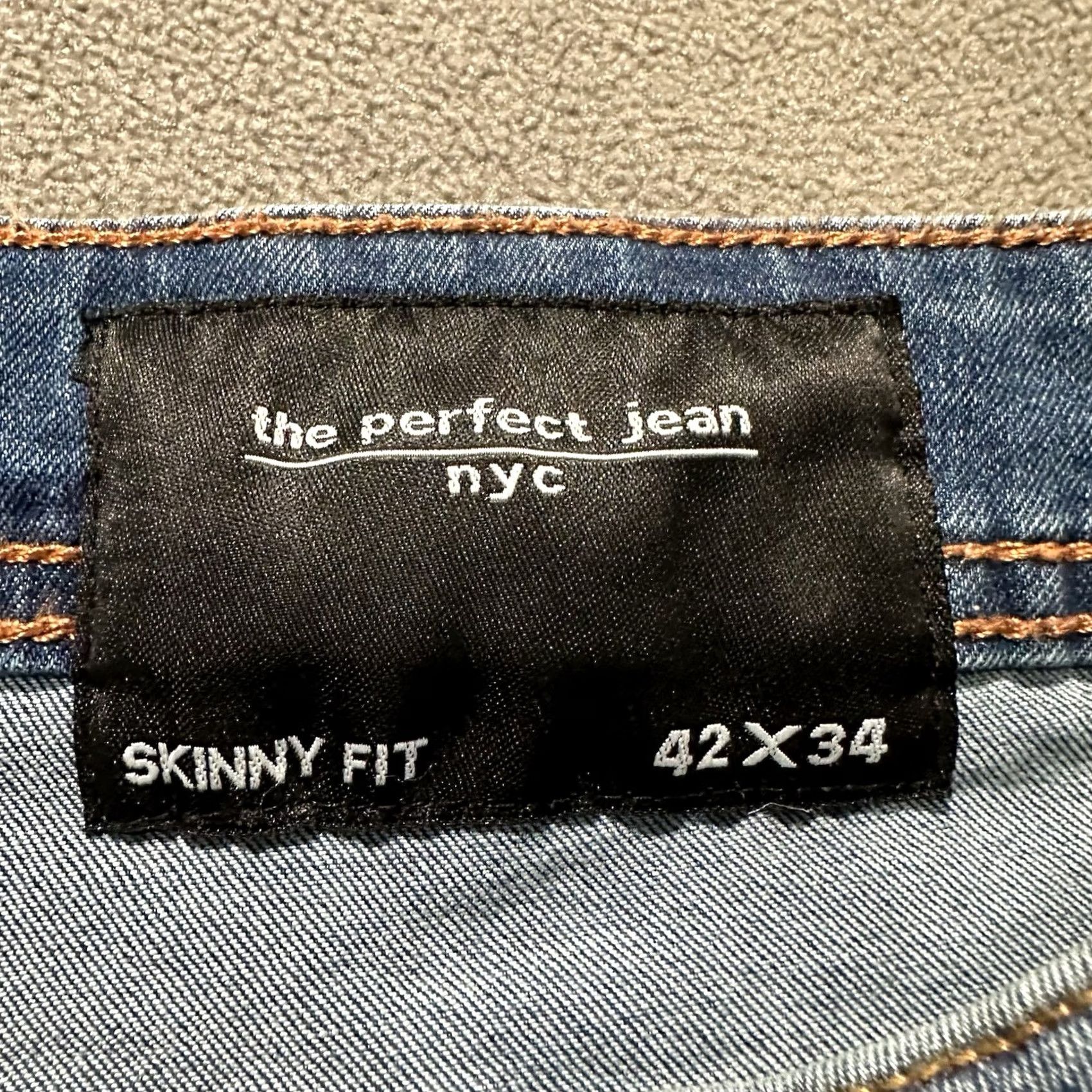 Denime The Perfect Jean NYC Jeans Men 42x34 Blue Skinny Stretch Denim Size US 42 / EU 58 - 7 Thumbnail