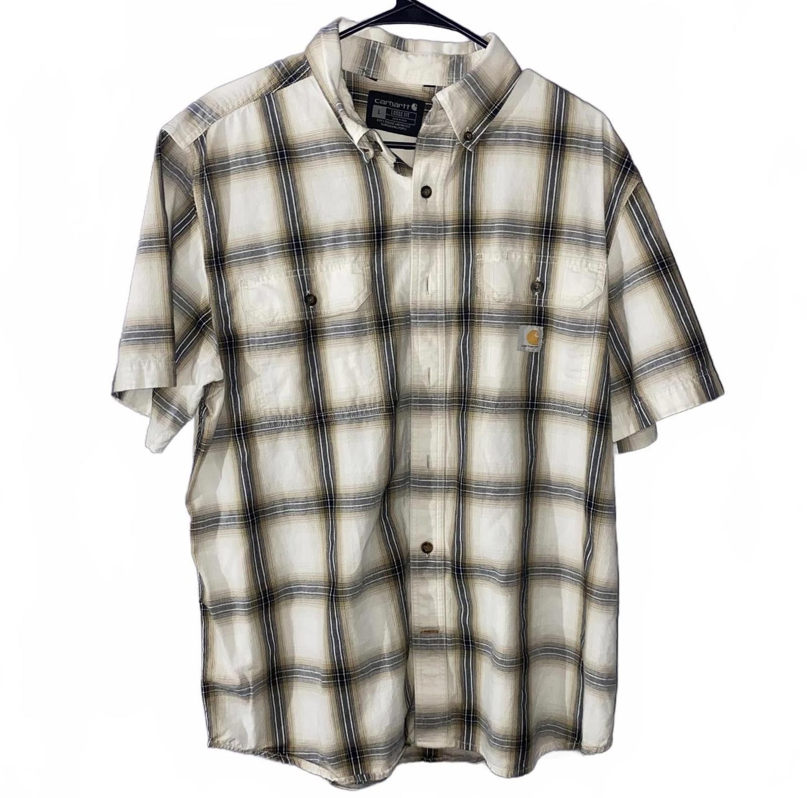 Designer Carhartt Plaid Short Sleeve Shirt Size L ButtonUp Streetwear Size US L / EU 52-54 / 3 - 1 Thumbnail
